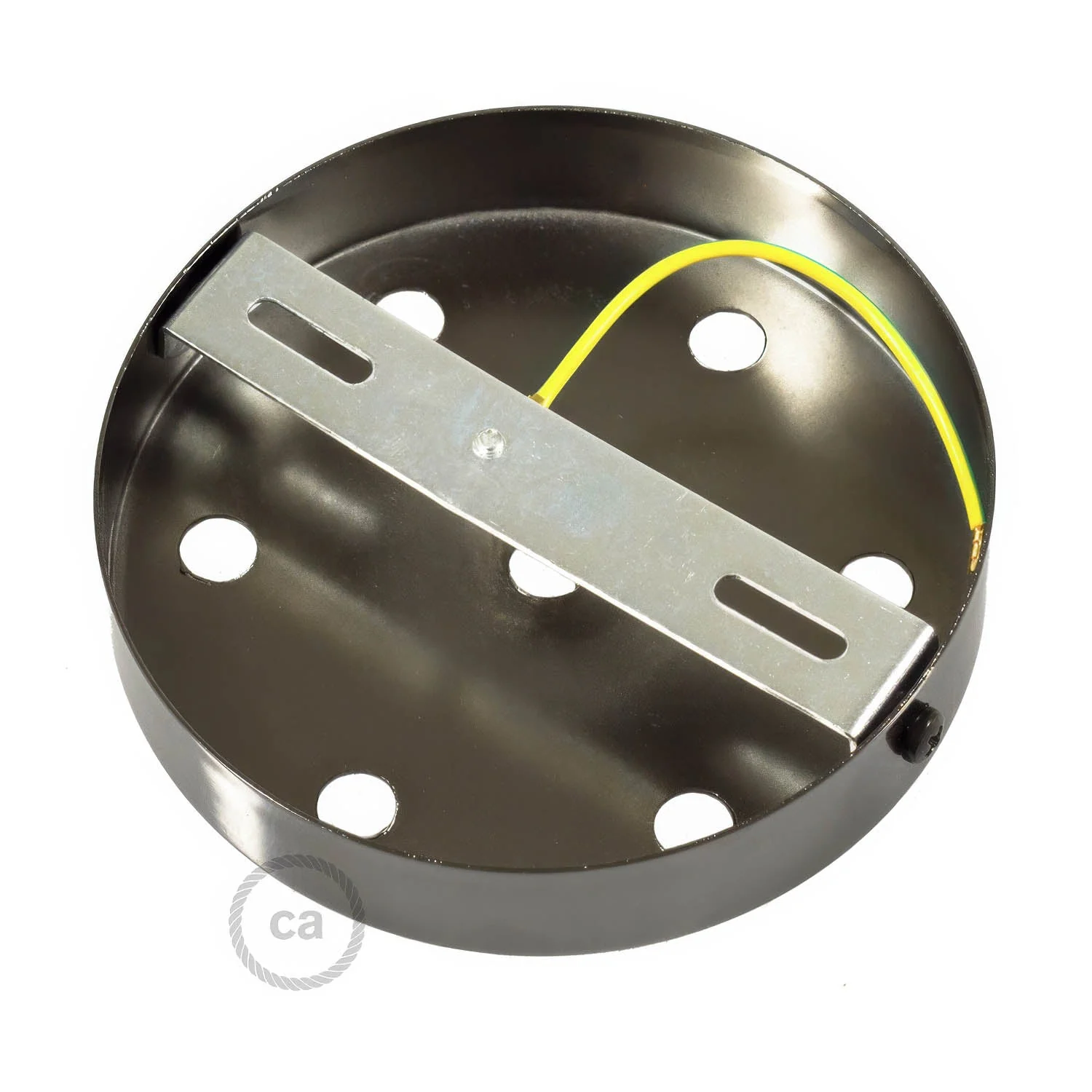 7-hole cylindrical metal ceiling rose kit - Pearl black - Image 4