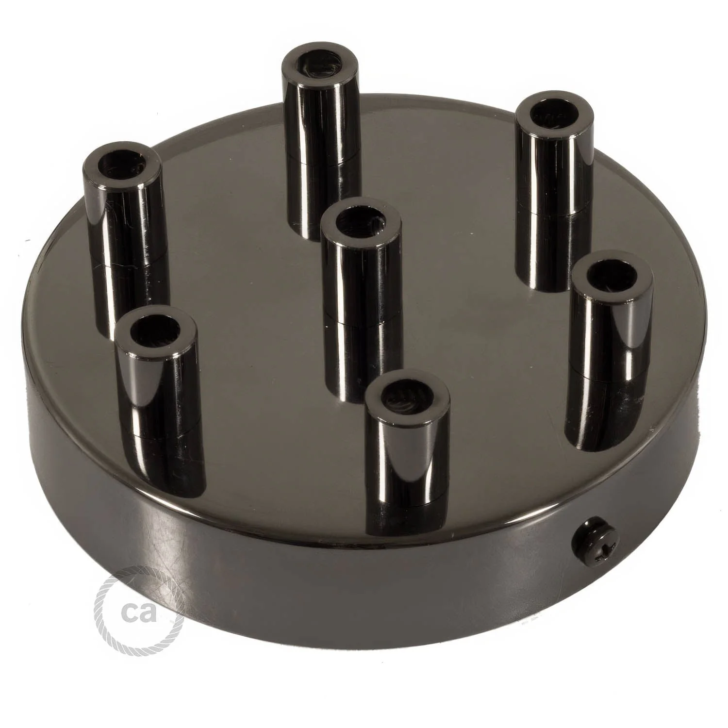 7-hole cylindrical metal ceiling rose kit - Pearl black - Image 7