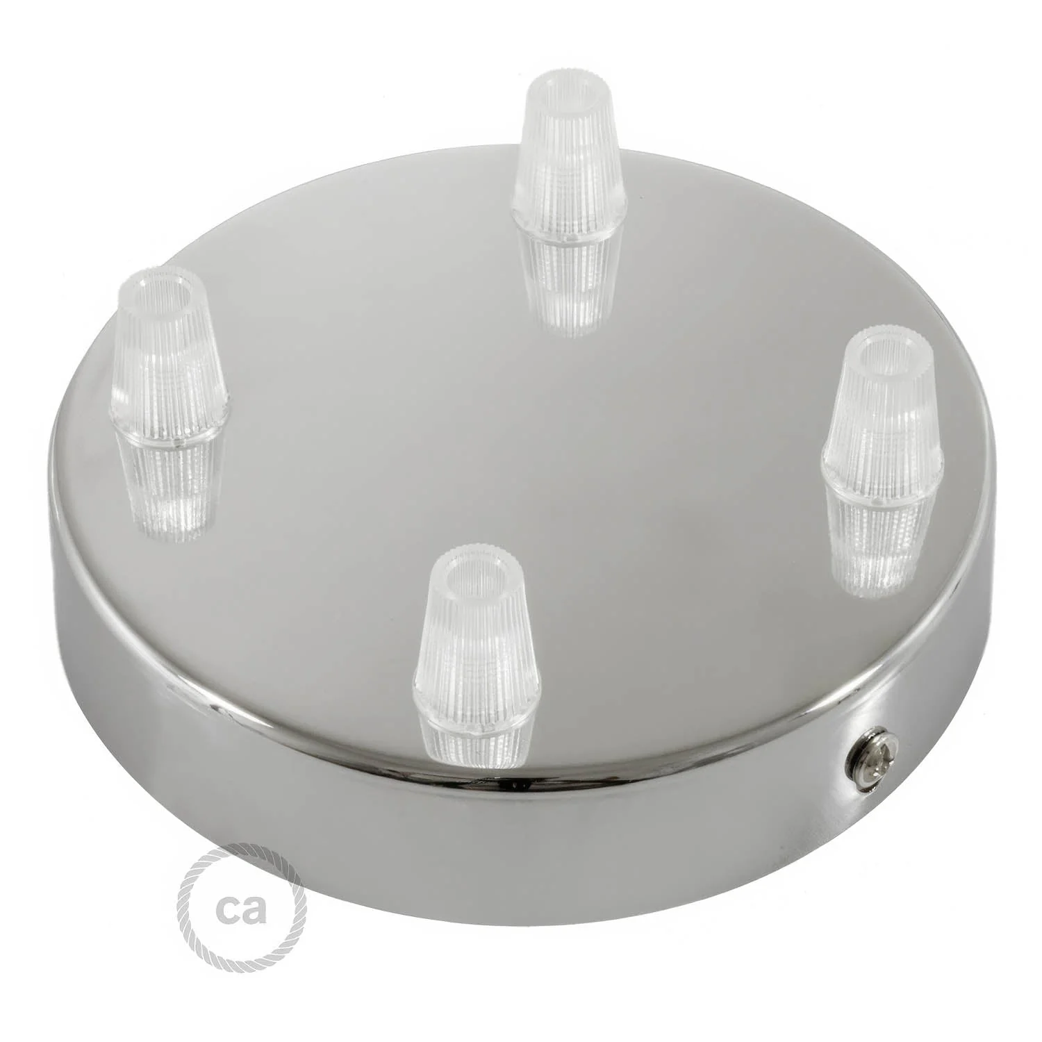 4-hole cylindrical metal ceiling rose kit - Chrome - Image 2