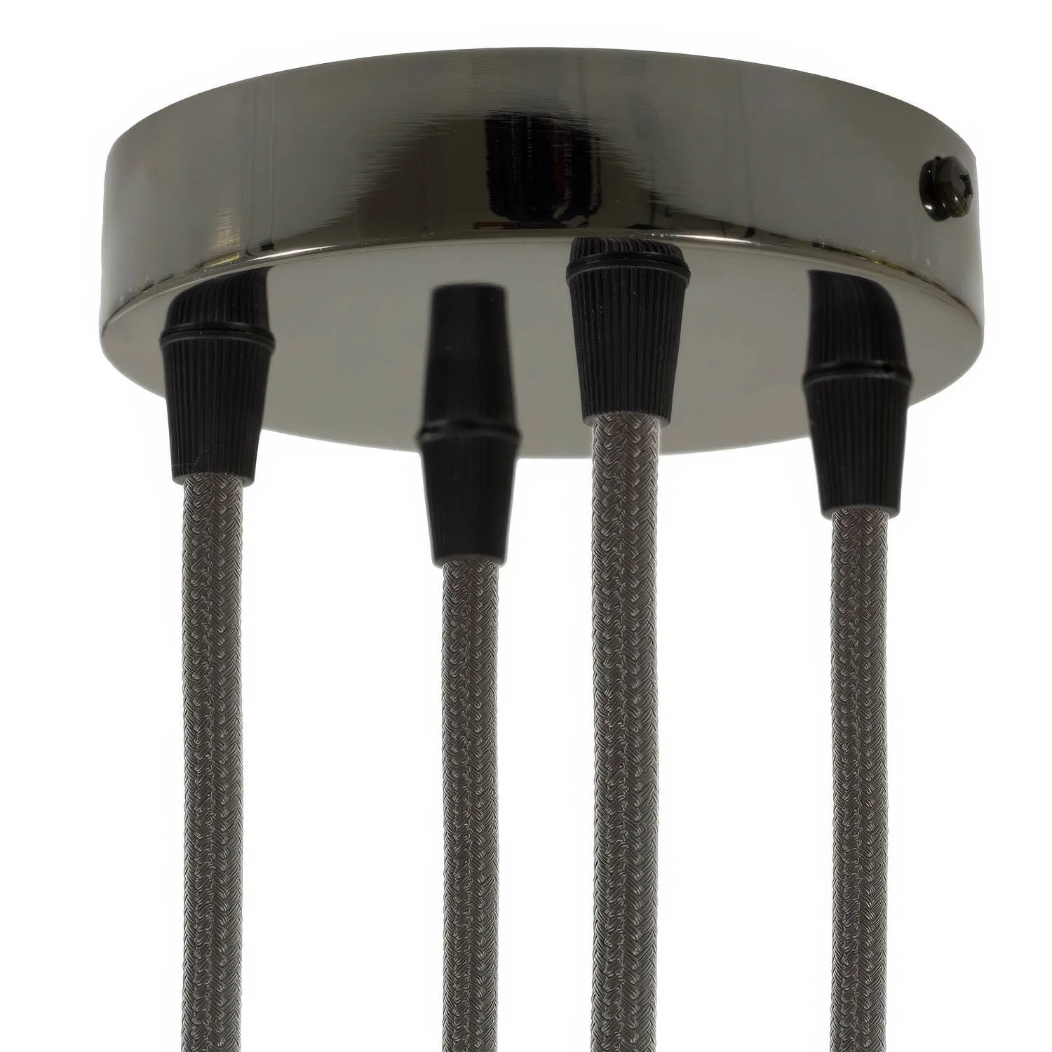 Cylindrical metal ceiling rose kit with 4 holes - Pearl black