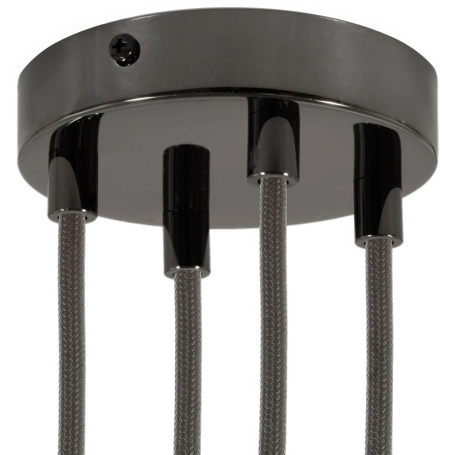 Cylindrical metal ceiling rose kit with 4 holes - Pearl black - Image 6