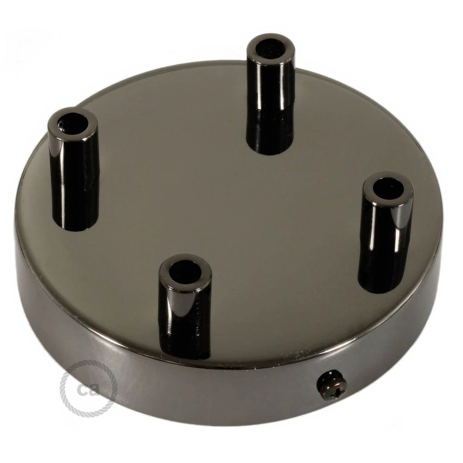 Cylindrical metal ceiling rose kit with 4 holes - Pearl black - Image 7