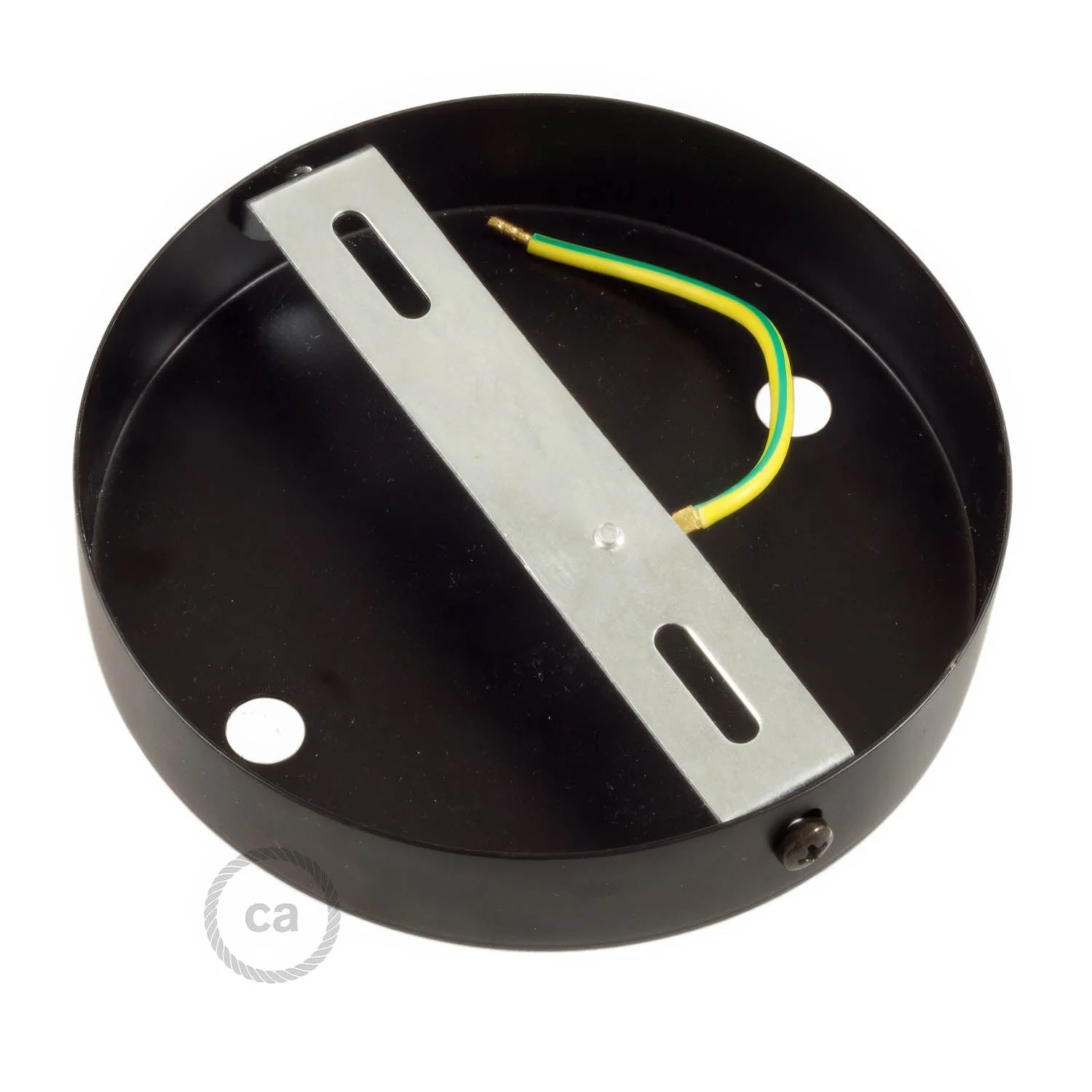 Cylindrical ceiling rose kit in metal with 2 holes – Black - Image 4