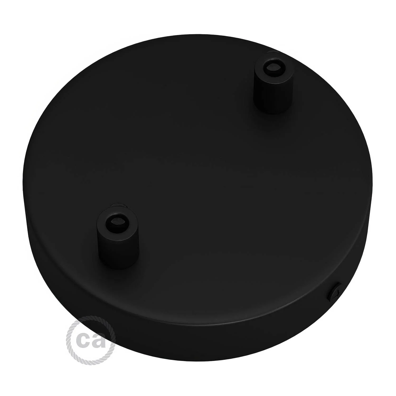 Cylindrical ceiling rose kit in metal with 2 holes – Black - Image 7