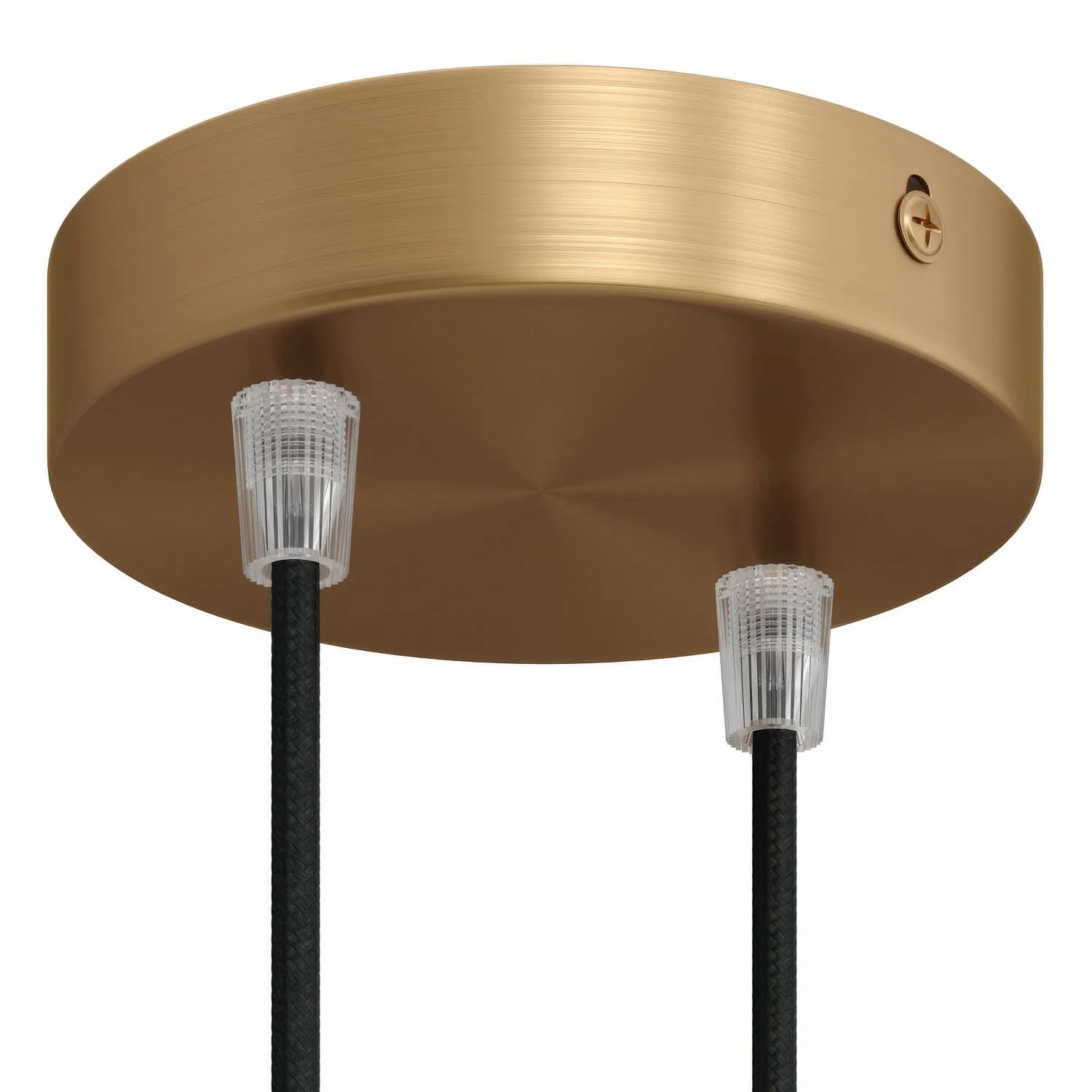 Cylindrical metal ceiling rose kit with 2 holes - Satin bronze