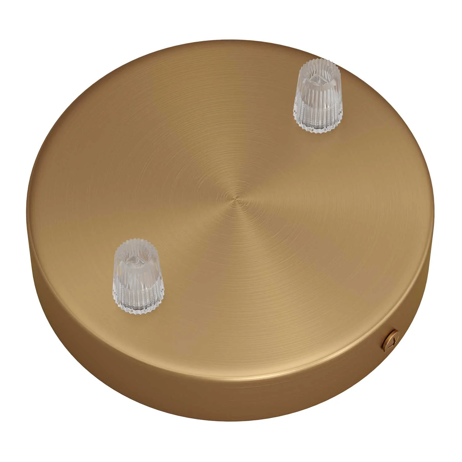 Cylindrical metal ceiling rose kit with 2 holes - Satin bronze - Image 2