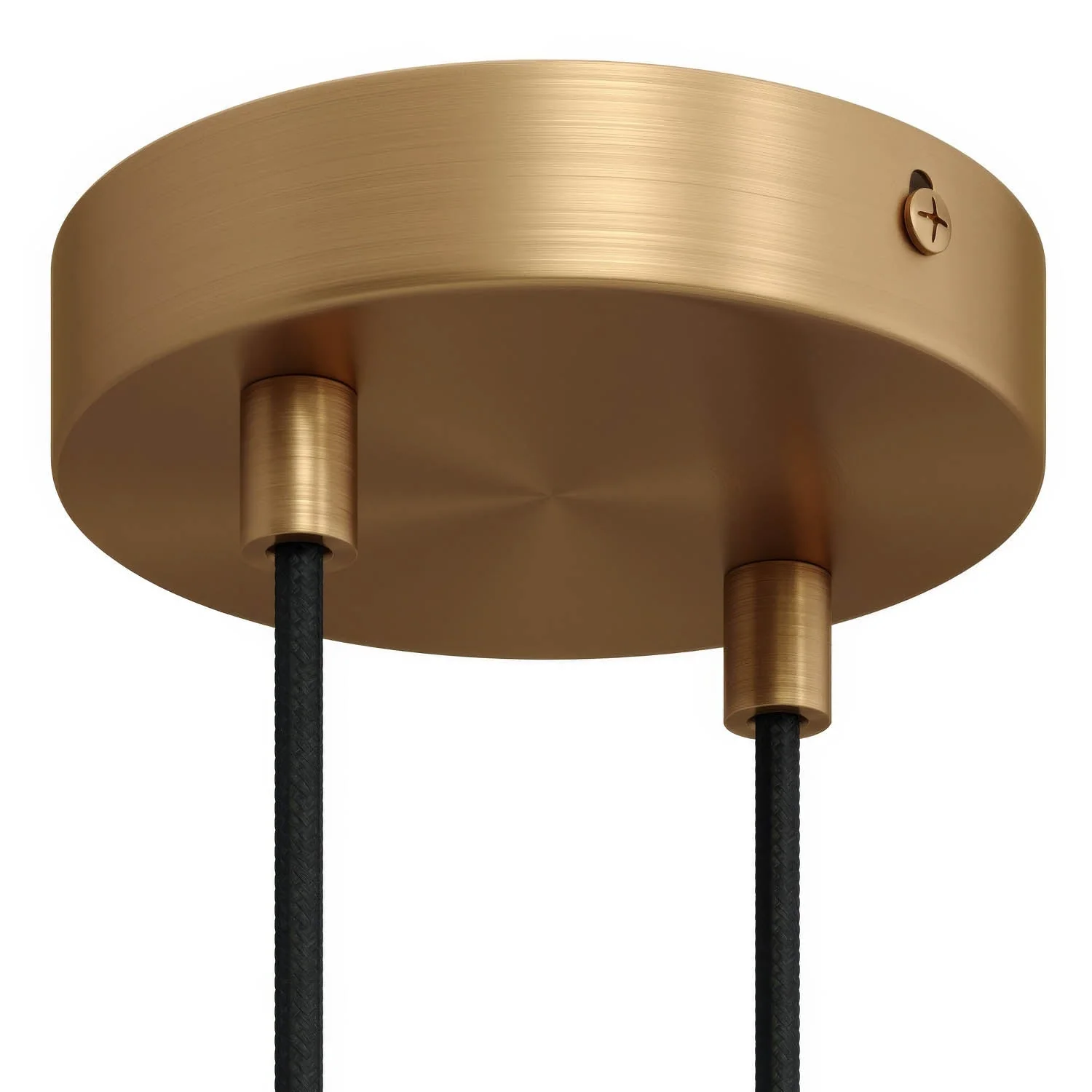 Cylindrical metal ceiling rose kit with 2 holes - Satin bronze - Image 6
