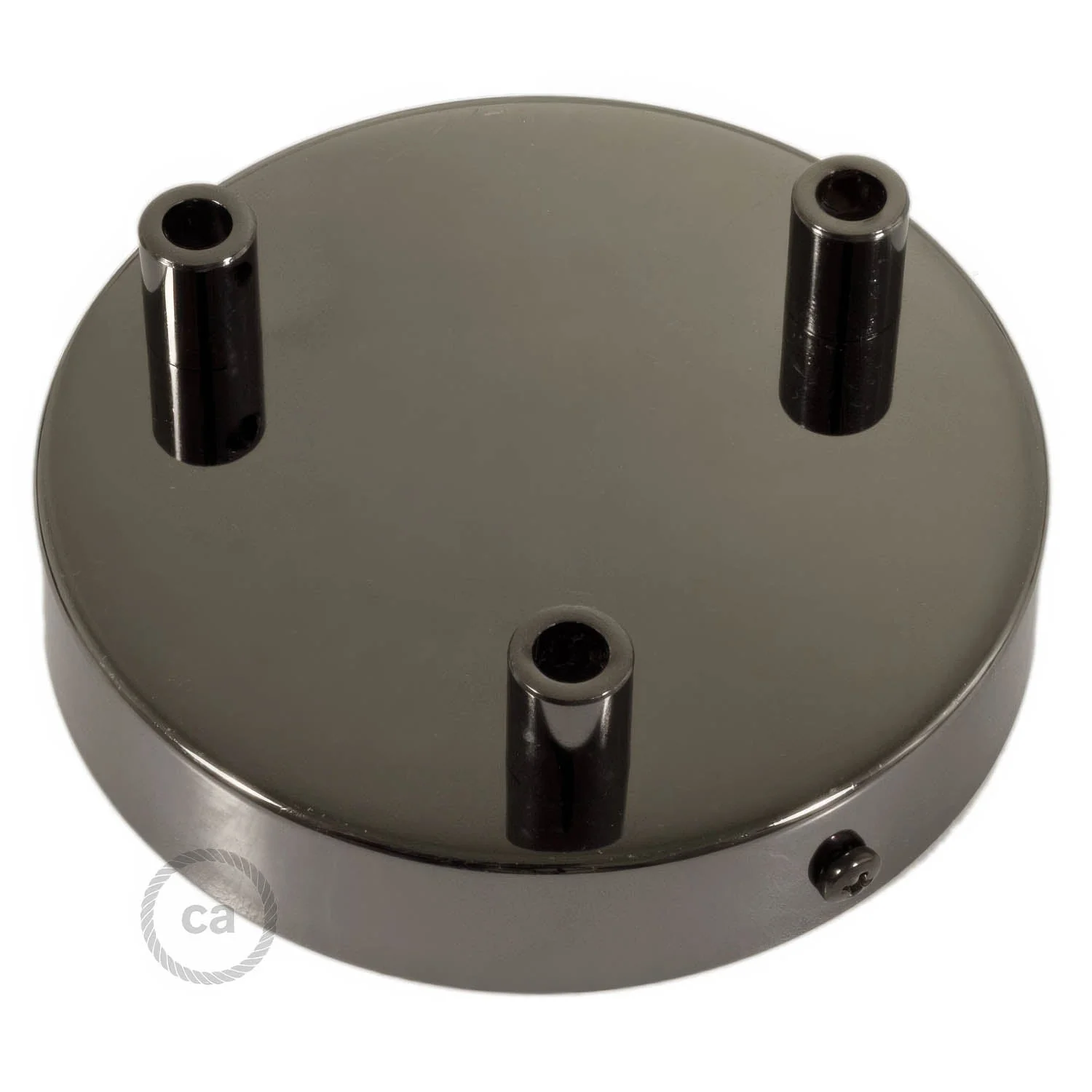 3-hole cylindrical metal ceiling rose kit - Pearl black - Image 7