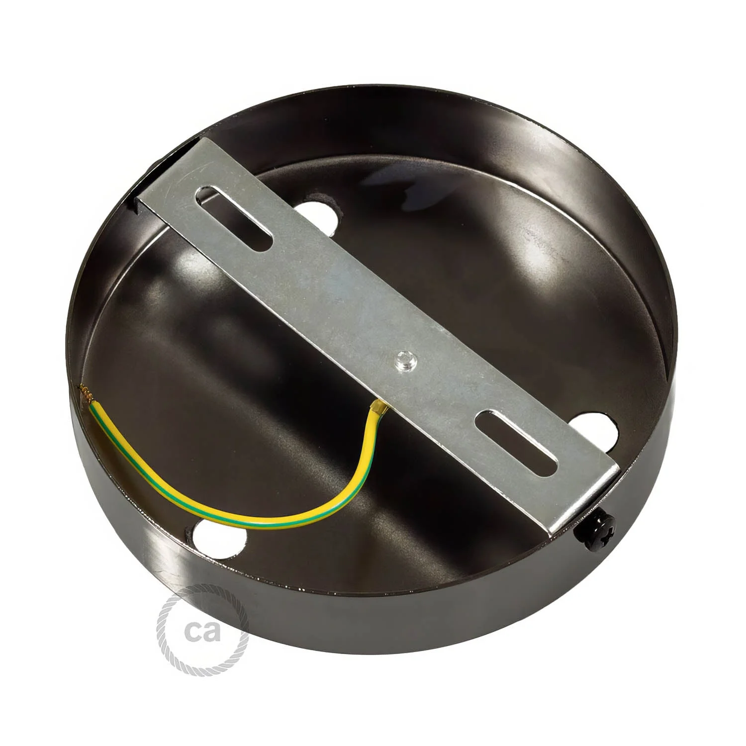 3-hole cylindrical metal ceiling rose kit - Pearl black - Image 9