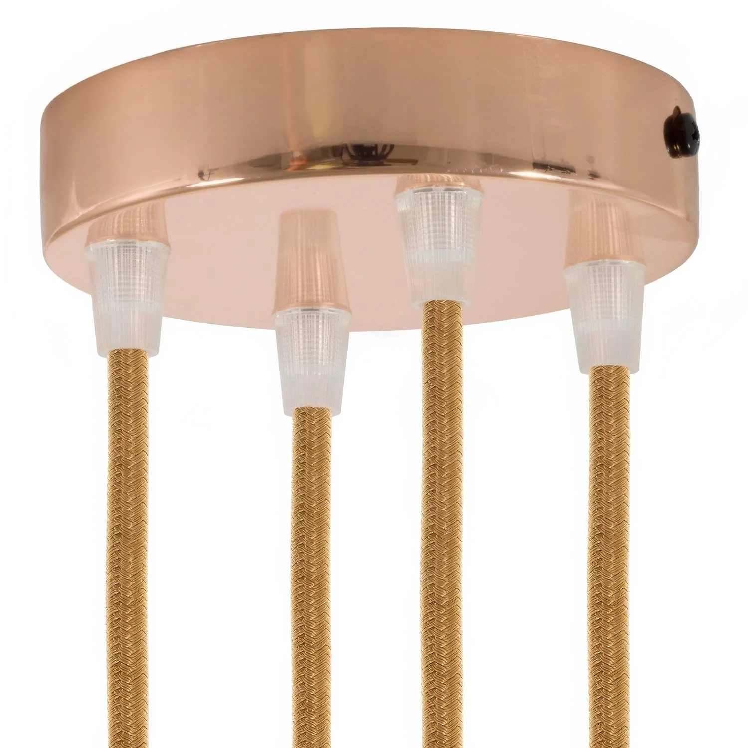 Cylindrical ceiling rose kit in metal with 4 holes - Copper