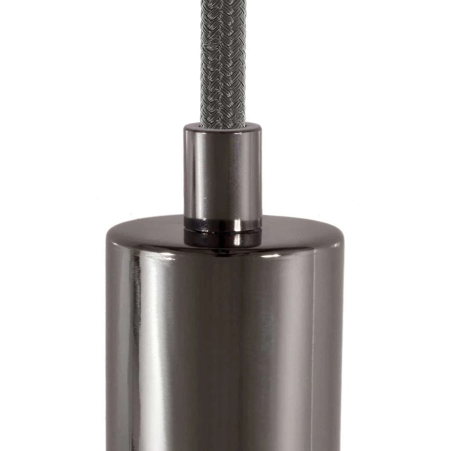 Cylindrical cable clamp in metal, complete with rod, nut and washer - Pearl black - Image 2