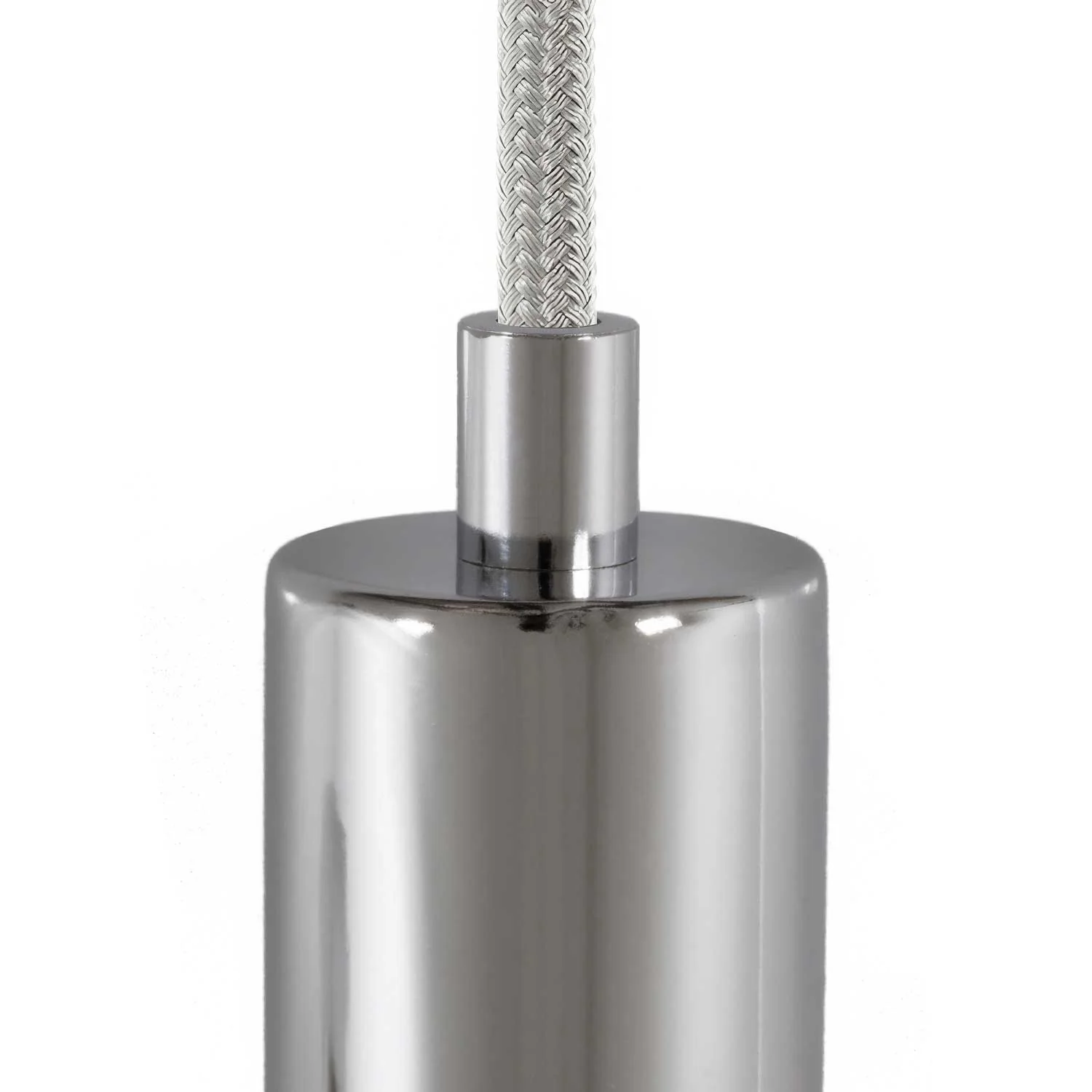 Cylindrical cable clamp in metal complete with rod, nut and washer - Chrome - Image 2