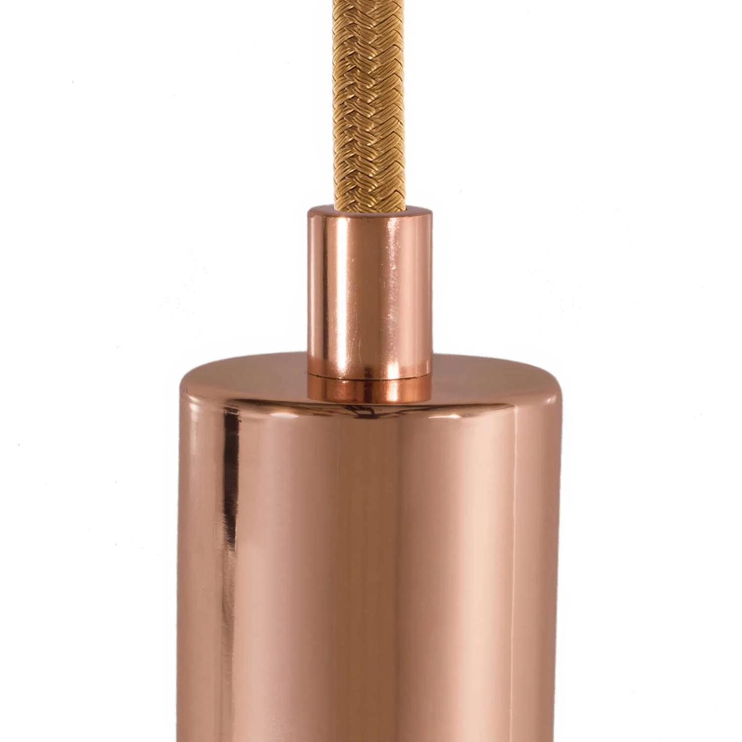 Cylindrical metal cable clamp complete with rod, nut and washer – Copper - Image 2