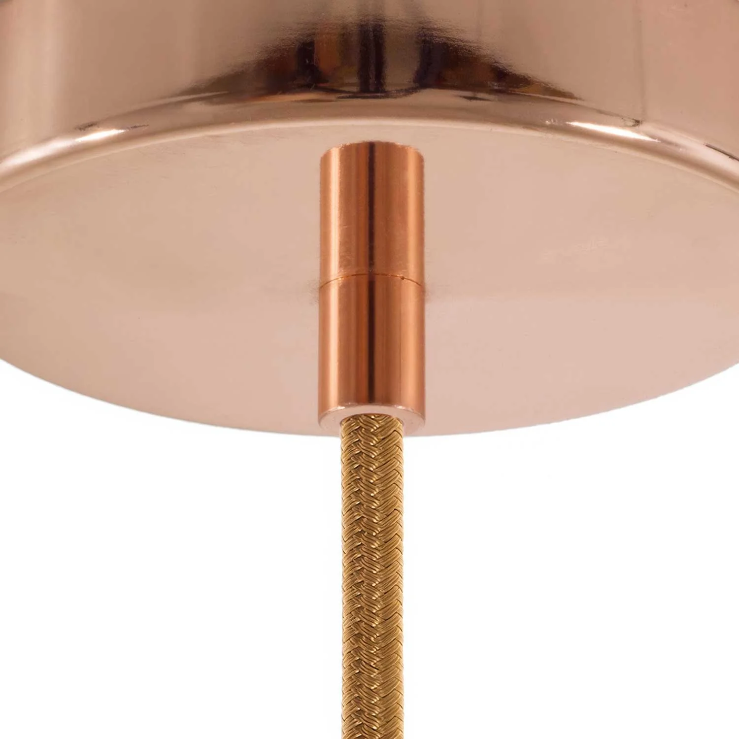 Cylindrical metal cable clamp complete with rod, nut and washer – Copper - Image 3