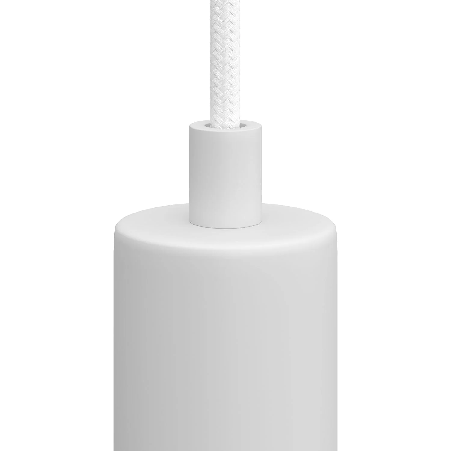 Cylindrical metal cable clamp complete with rod, nut and washer - White - Image 2