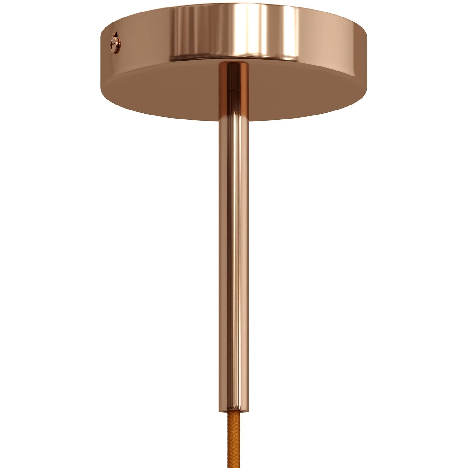 Cylindrical metal cable clamp, 15 cm long, complete with rod, nut and washer - Copper - Image 3