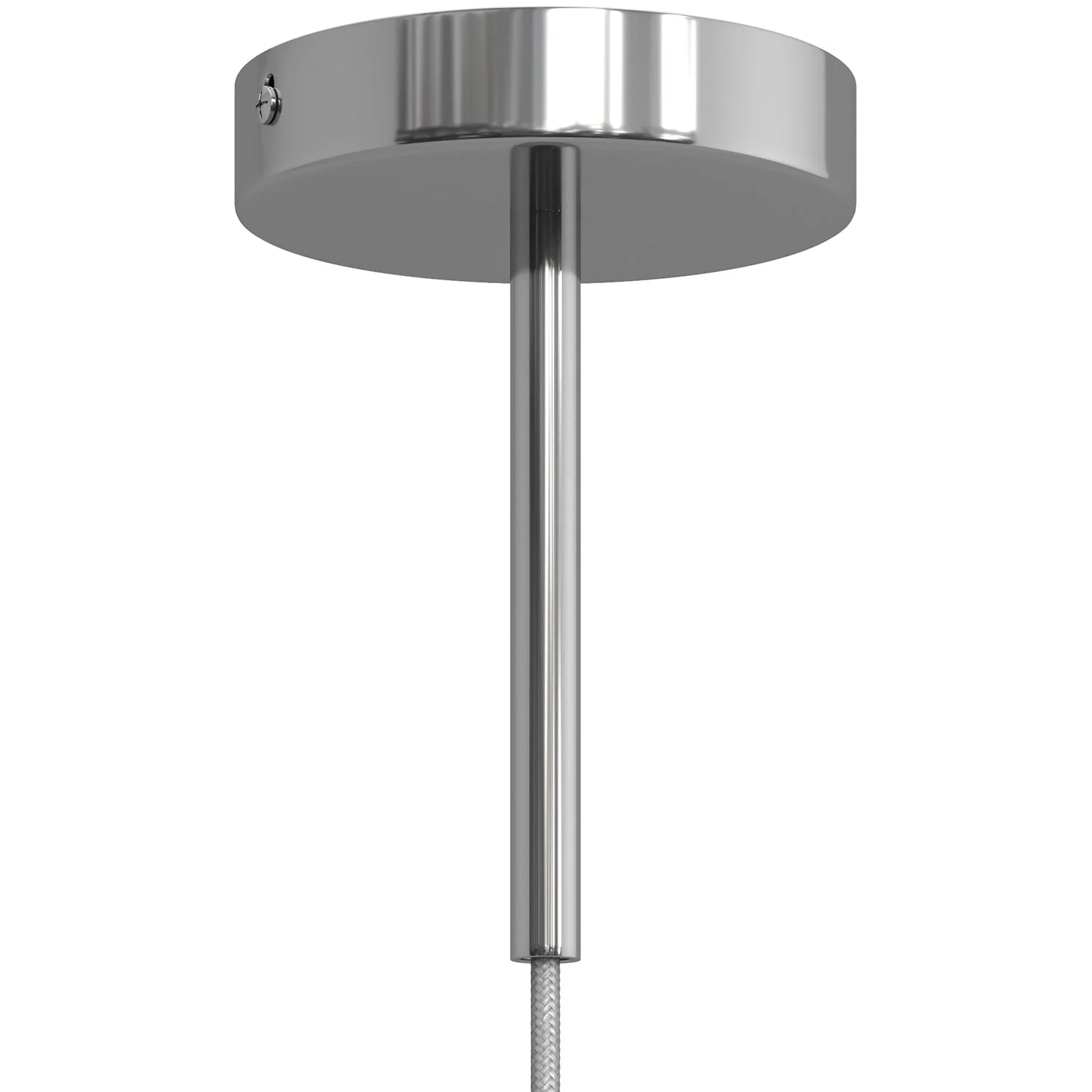 Cylindrical metal cable clamp, length 15 cm, complete with rod, nut and washer - Chrome - Image 3
