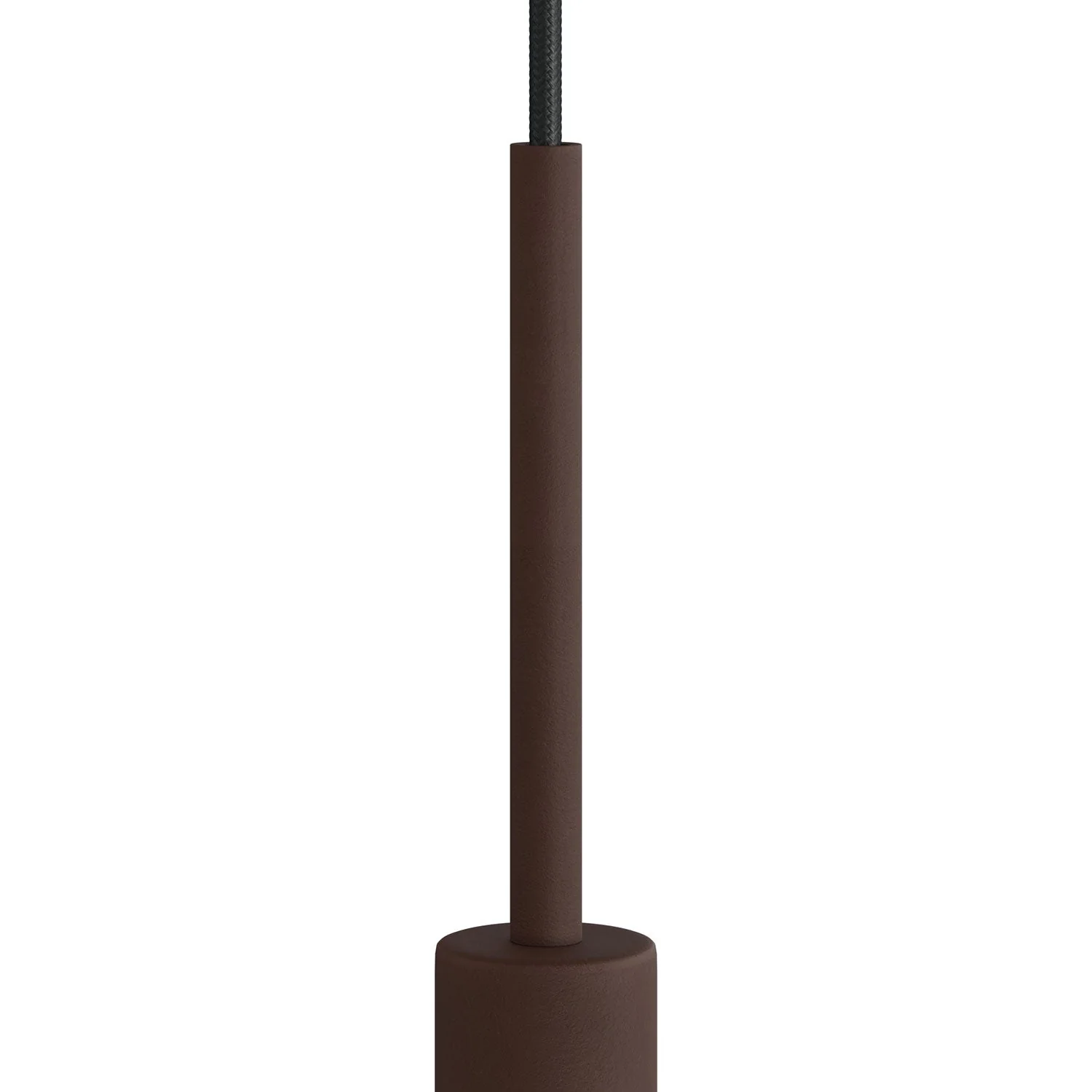 Cylindrical cable clamp in metal, 15 cm long, complete with rod, nut and washer - Dark rust painted - Image 2