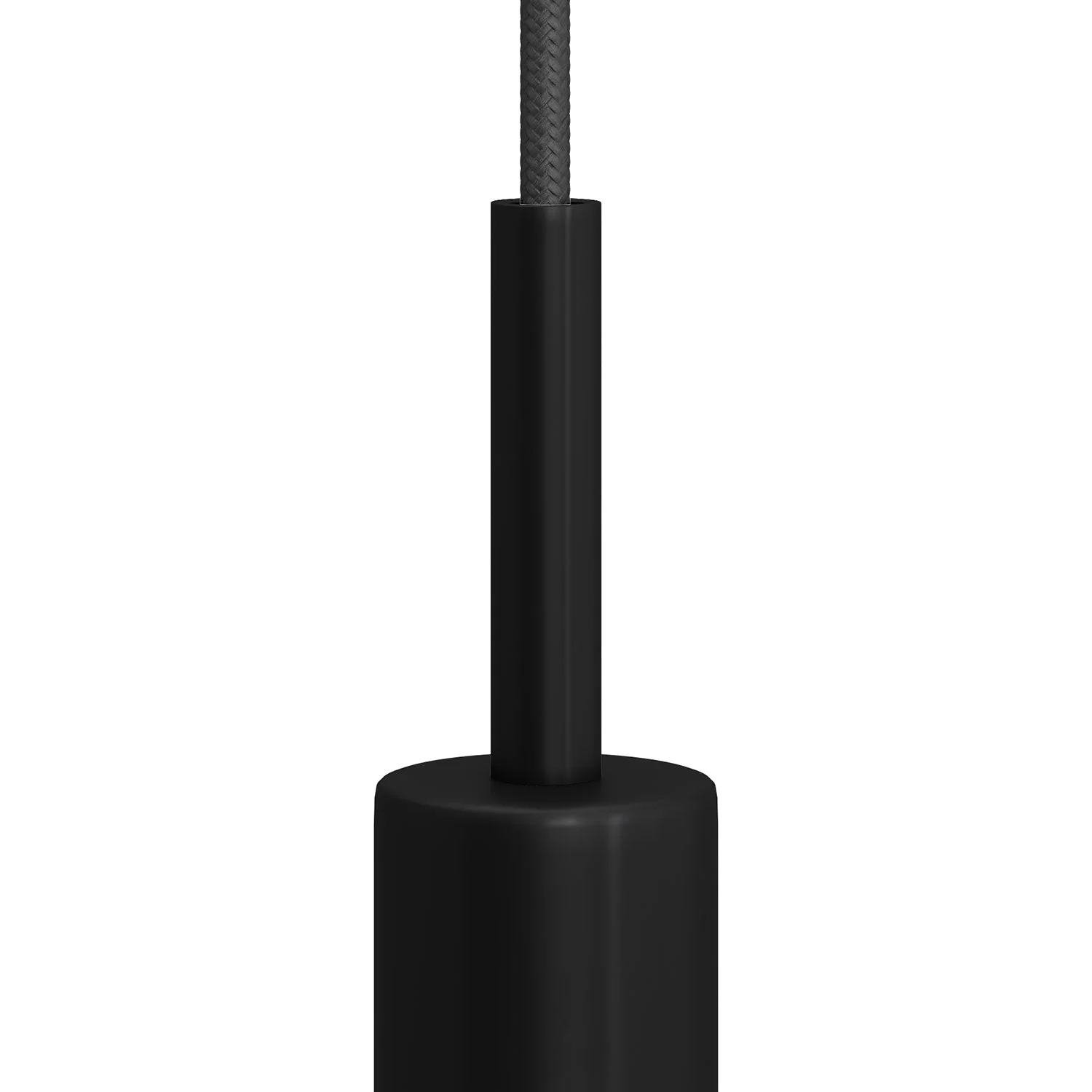 7 cm cylindrical metal cable clamp complete with rod, nut and washer - Black - Image 2