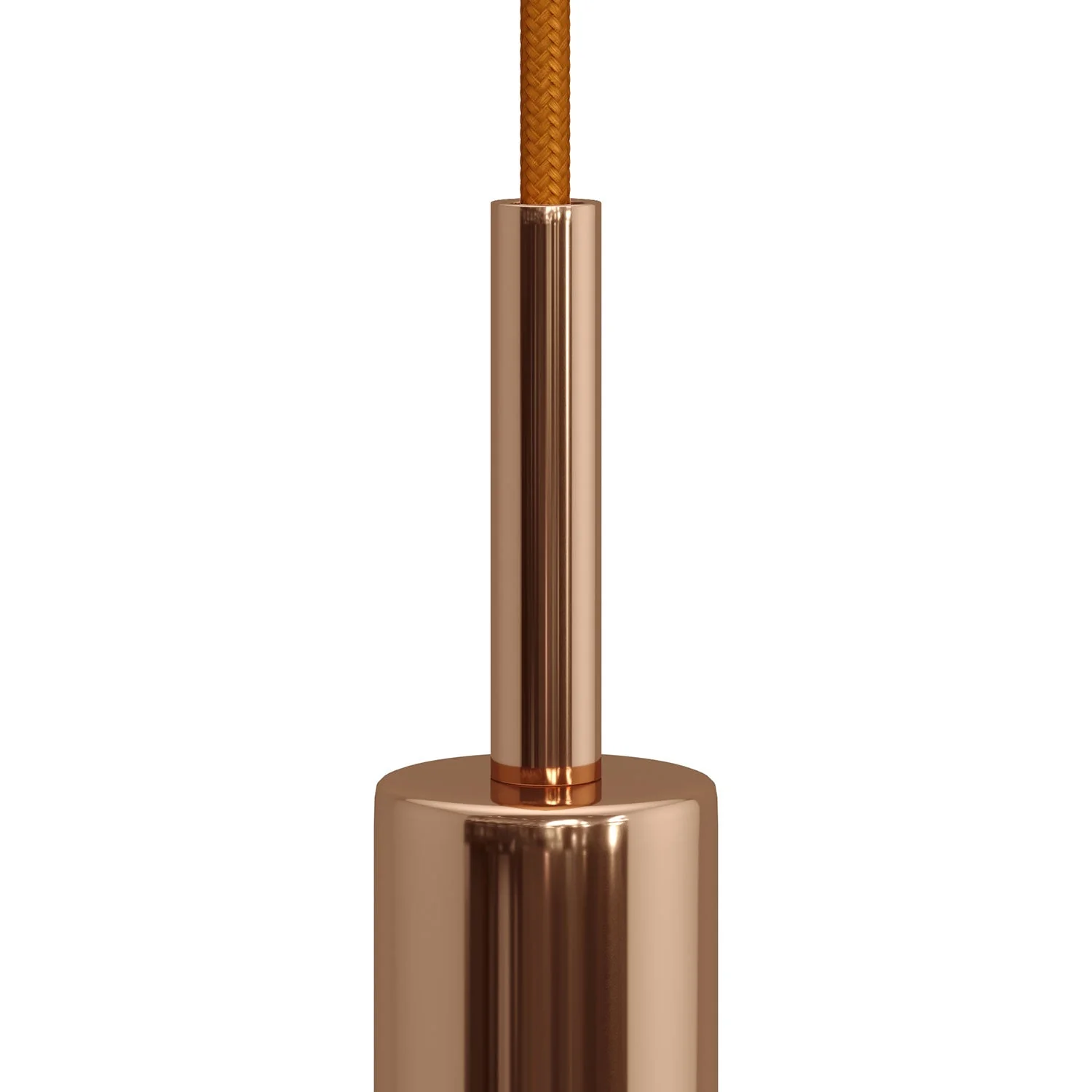 Cylindrical metal Cable Clamp, 7 cm long, complete with rod, nut and washer - Copper - Image 2