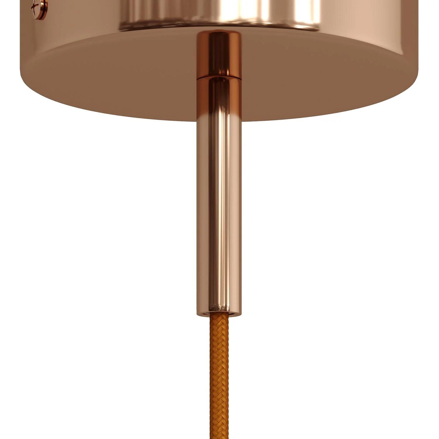 Cylindrical metal Cable Clamp, 7 cm long, complete with rod, nut and washer - Copper - Image 3
