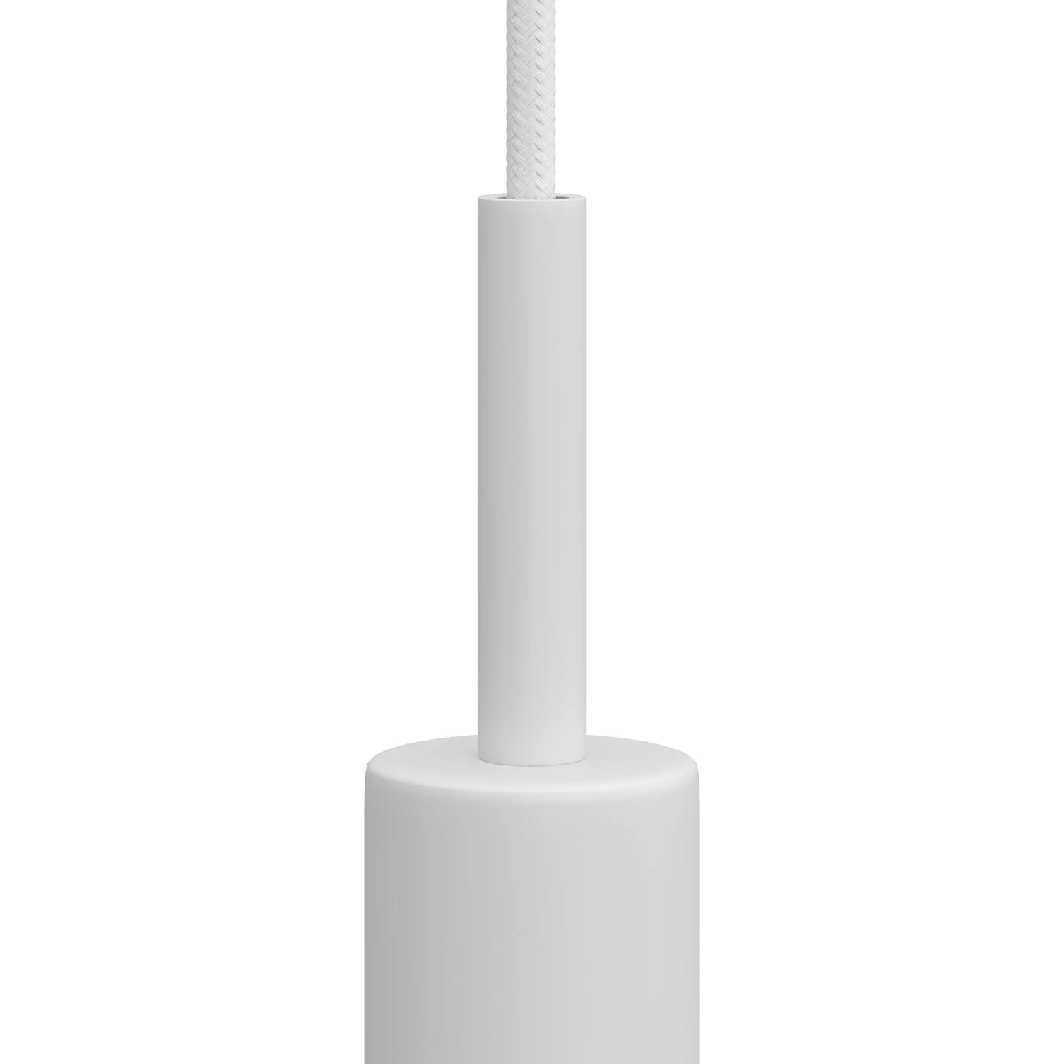 Cylindrical metal cable clamp, 7 cm long, complete with rod, nut and washer - White - Image 2
