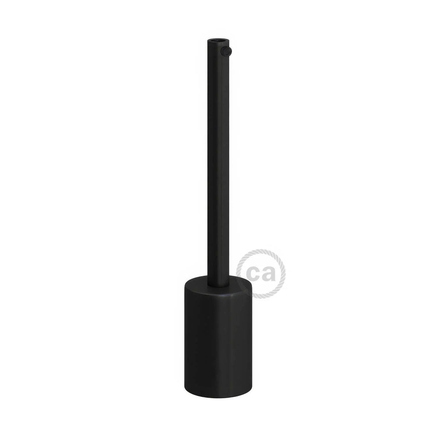 Cylindrical metal UL E26 light bulb socket kit with 15 cm cable clamp - Black - Image 3
