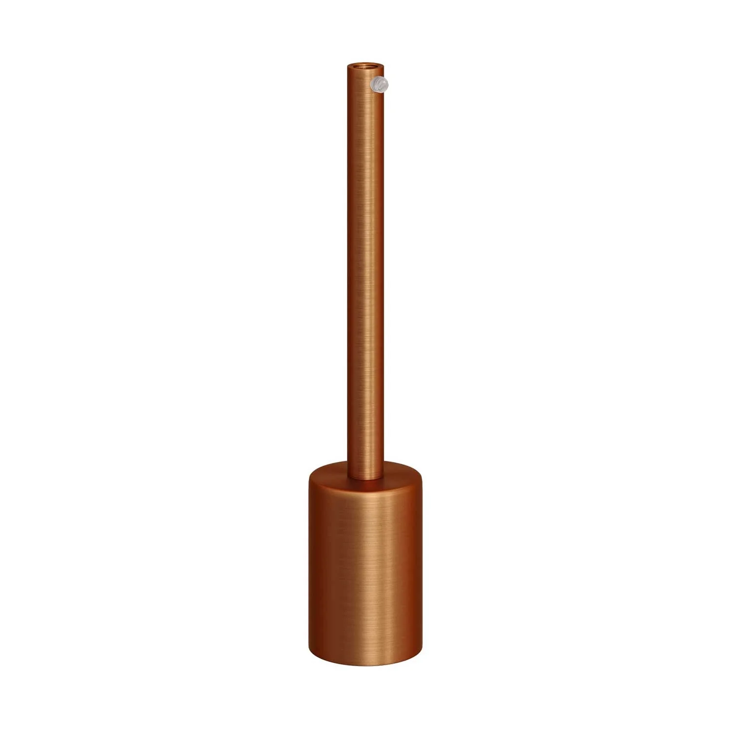 Cylindrical metal UL E26 light bulb socket kit with 15 cm cable clamp - Brushed copper - Image 3