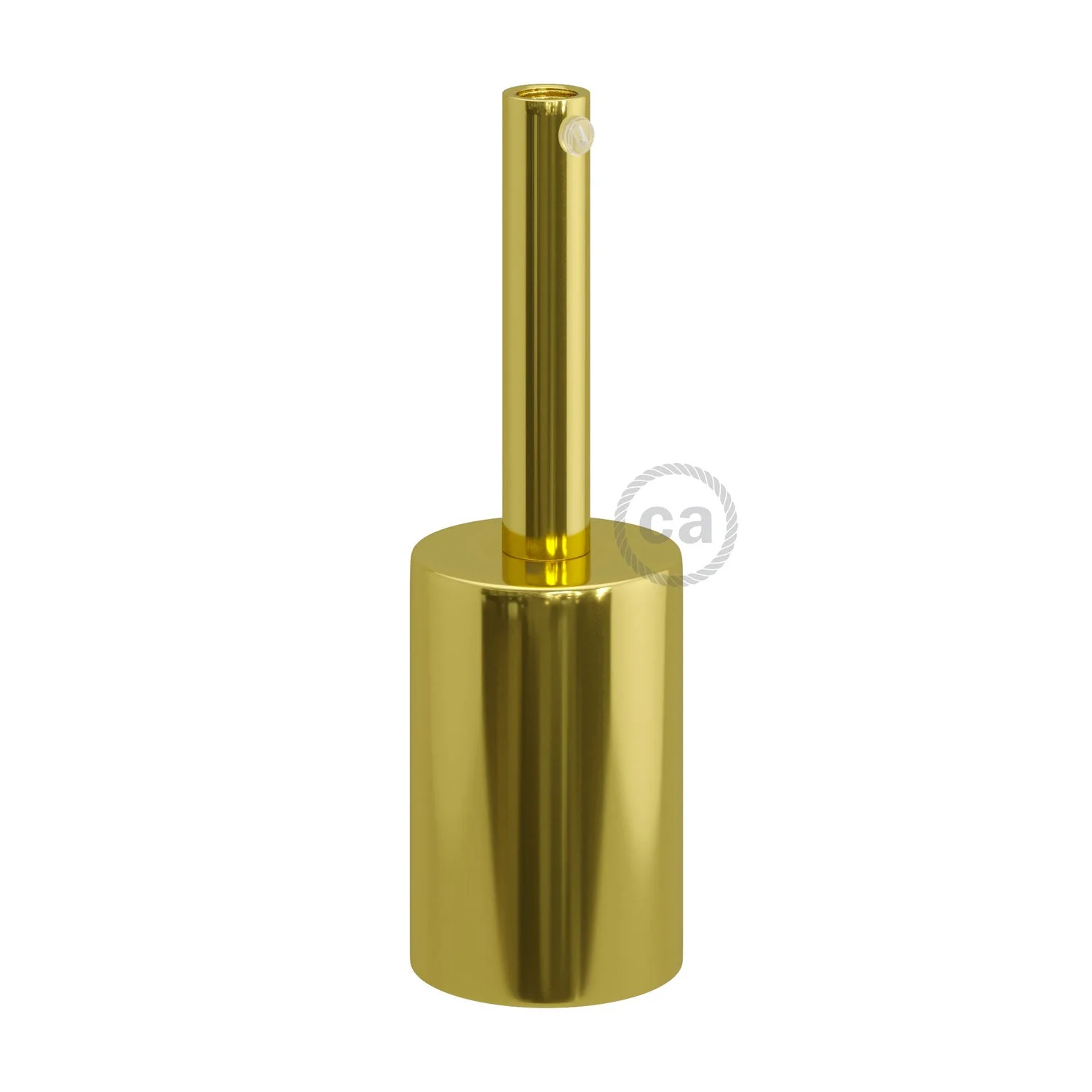Cylindrical metal UL E26 light bulb socket kit with 7 cm cable clamp - Brass - Image 3