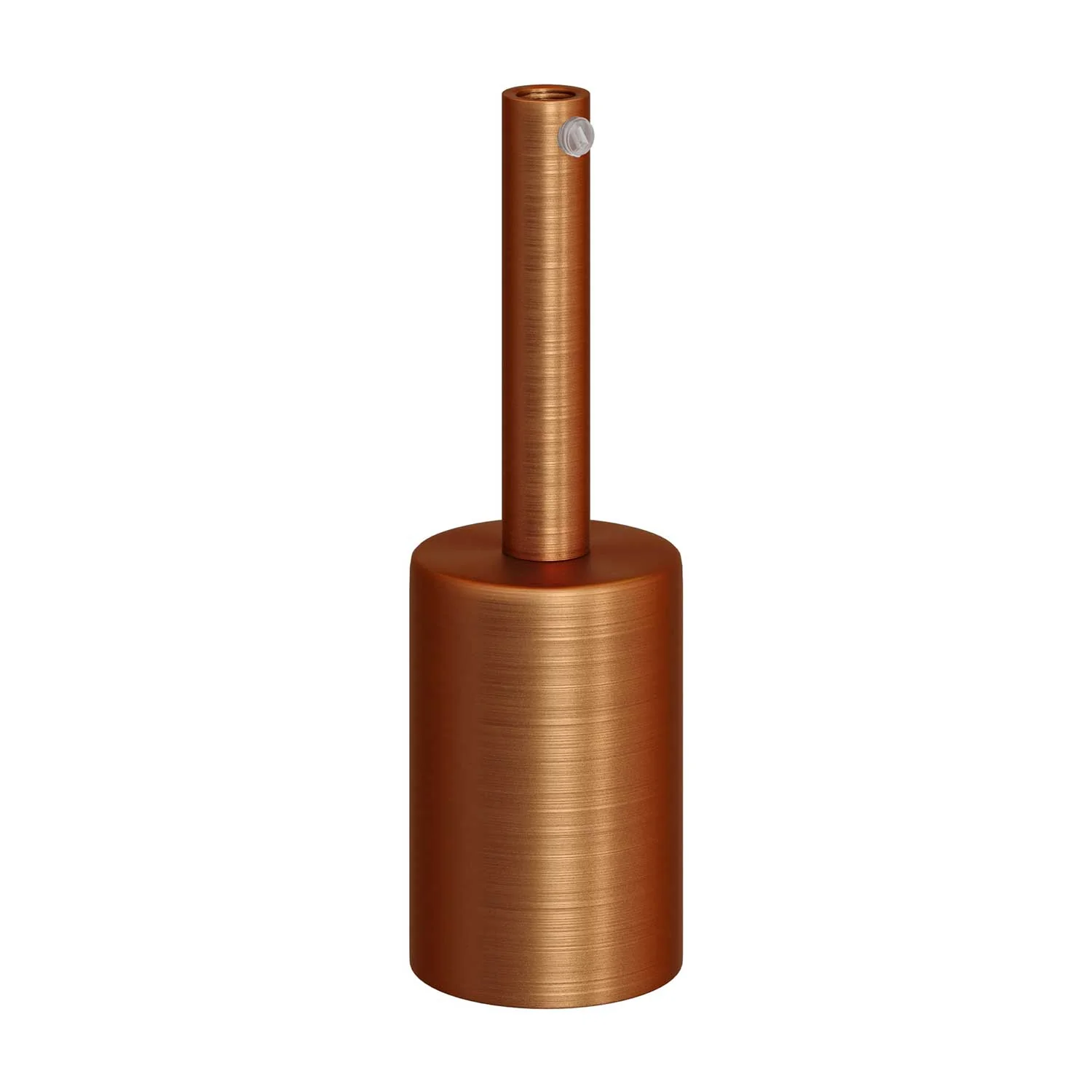 Cylindrical metal UL E26 light bulb socket kit with 7 cm cable clamp - Brushed copper - Image 3