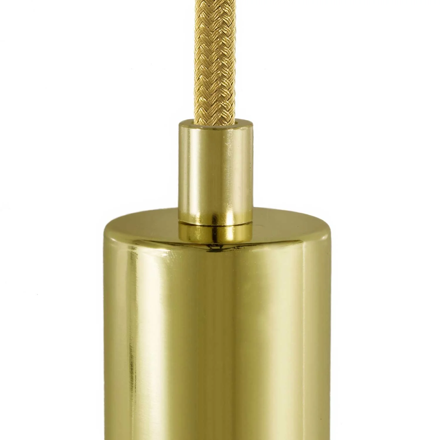 Cylindrical metal cable clamp complete with rod, nut and washer - Brass - Image 2