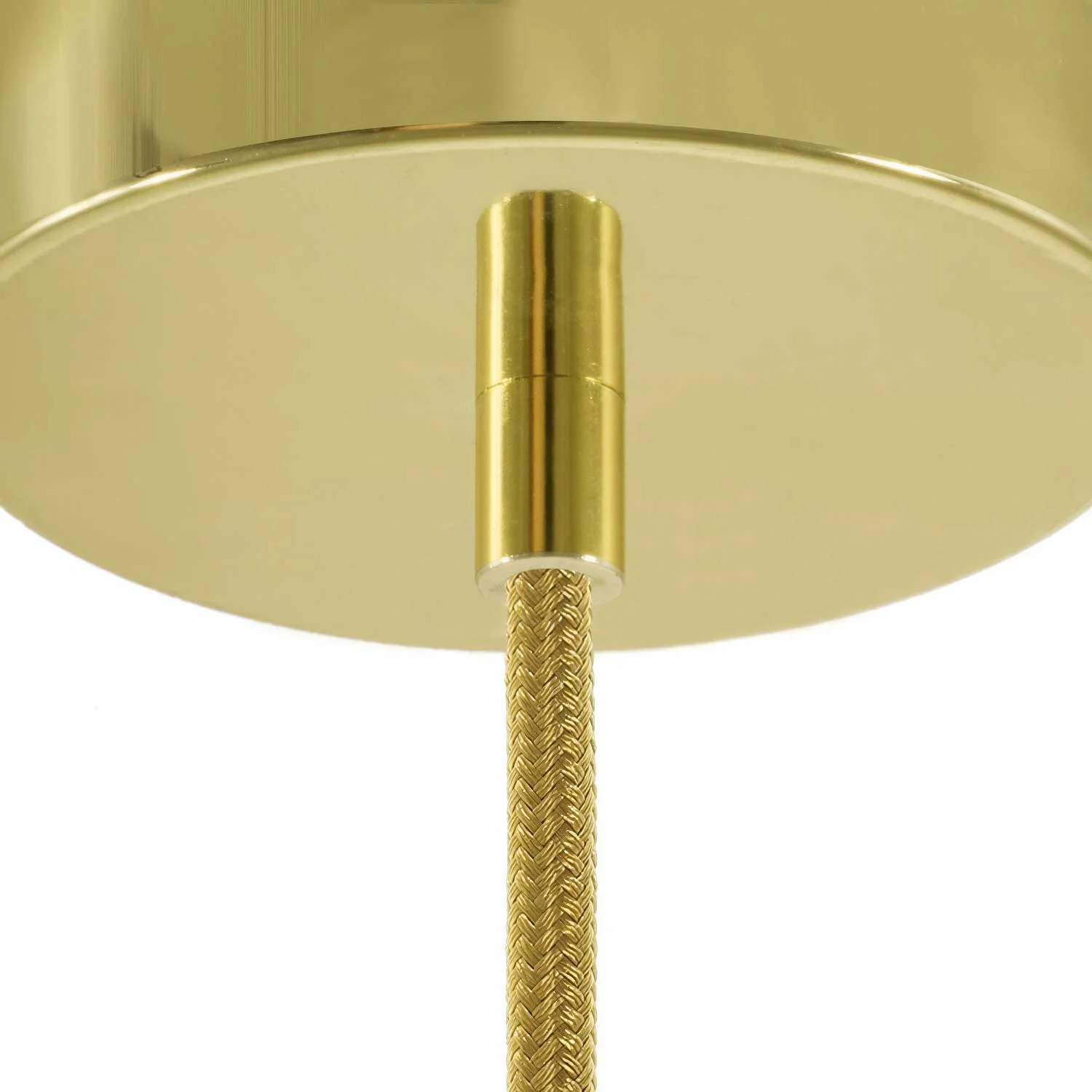 Cylindrical metal cable clamp complete with rod, nut and washer - Brass - Image 3