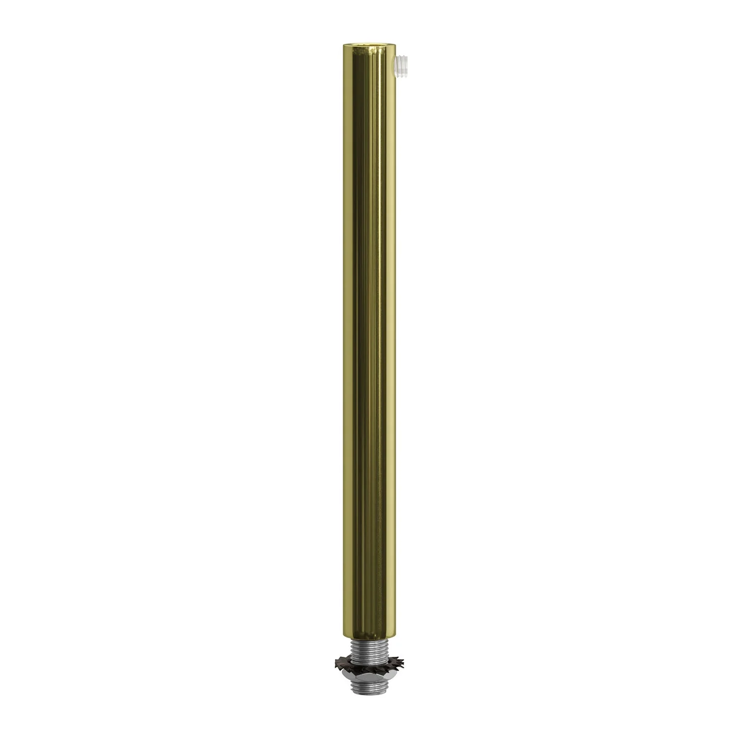 Cylindrical cable clamp in metal, 15 cm long, complete with rod, nut and washer - Brass