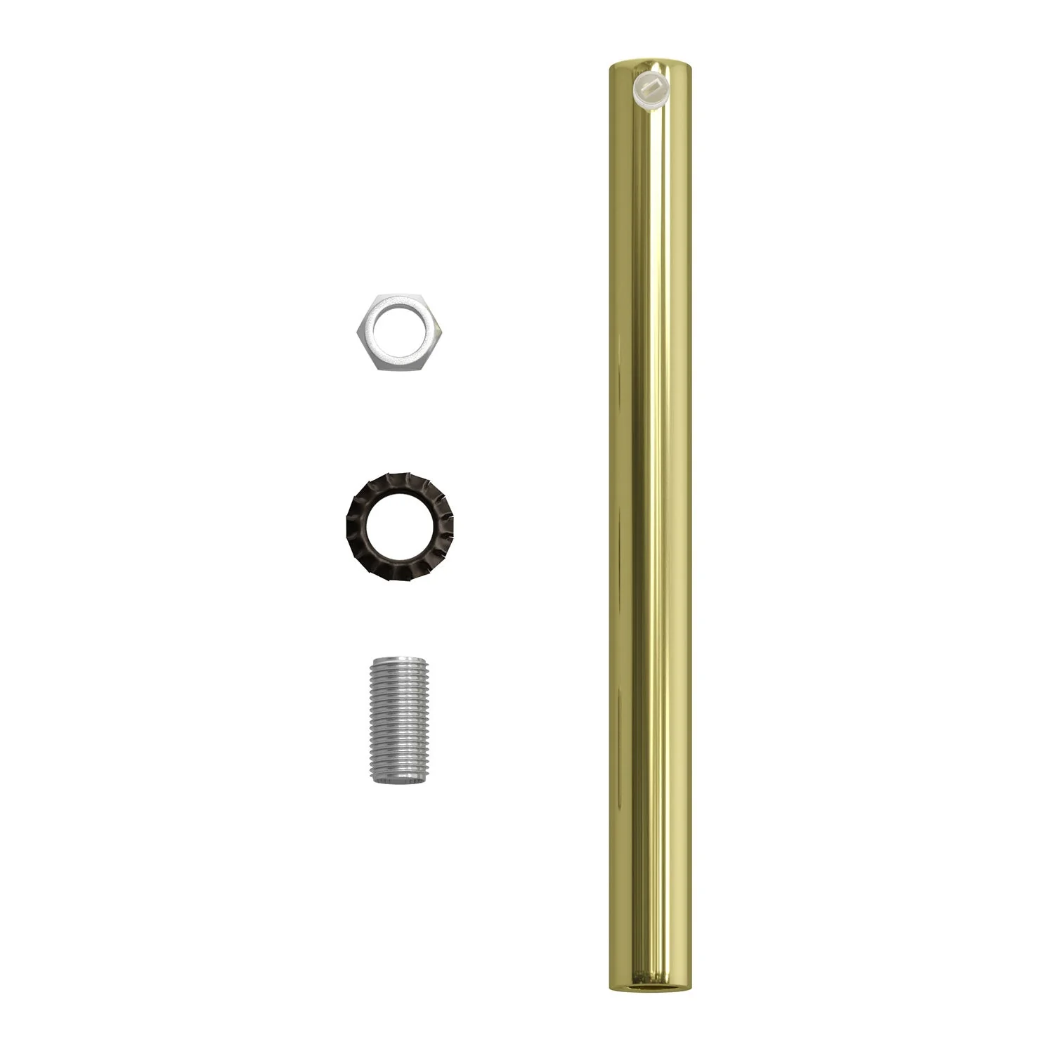 Cylindrical cable clamp in metal, 15 cm long, complete with rod, nut and washer - Brass - Image 4