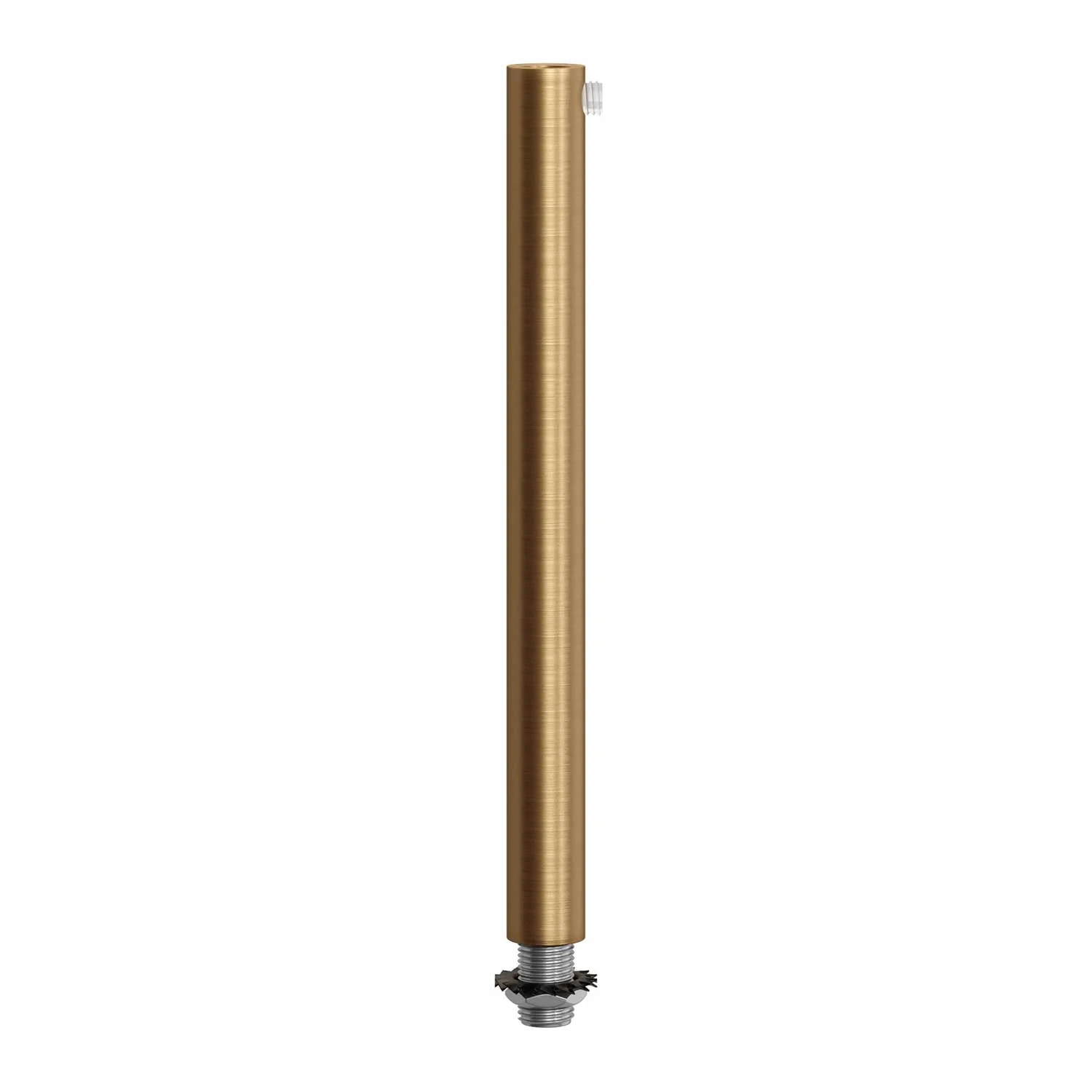 Cylindrical metal cable clamp, 15 cm long, complete with rod, nut and washer - Satin bronze