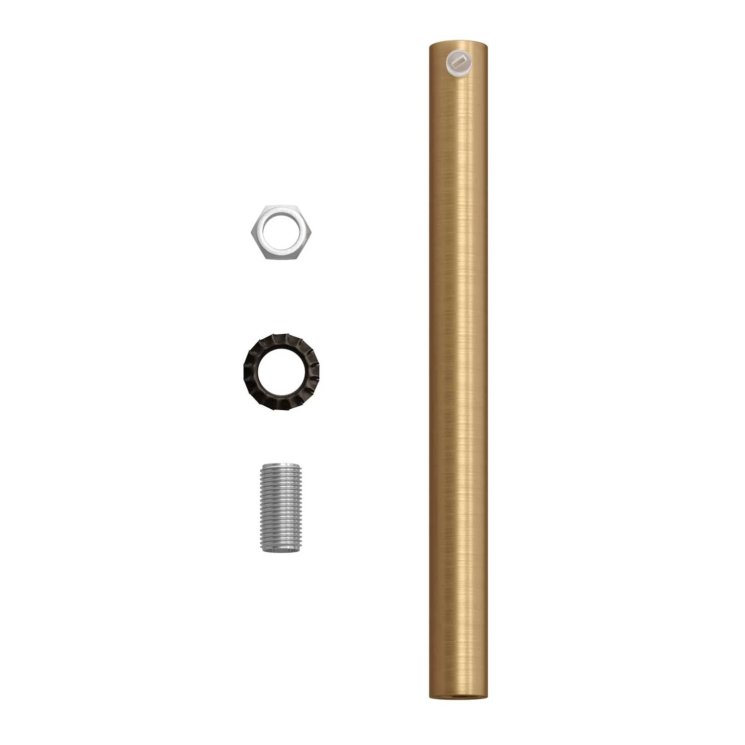Cylindrical metal cable clamp, 15 cm long, complete with rod, nut and washer - Satin bronze - Image 4