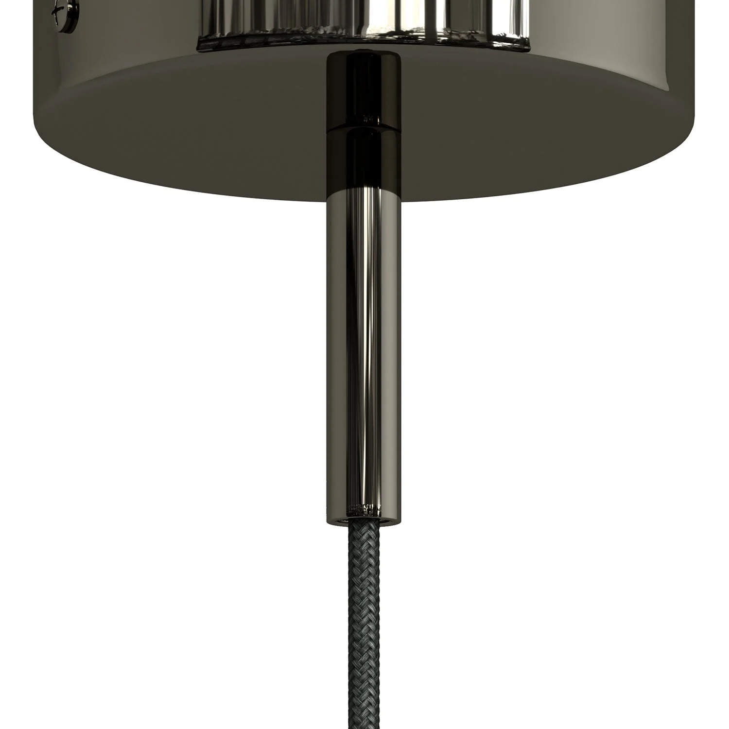 Cylindrical metal cable clamp, 7 cm long, complete with rod, nut and washer - Pearl black - Image 3