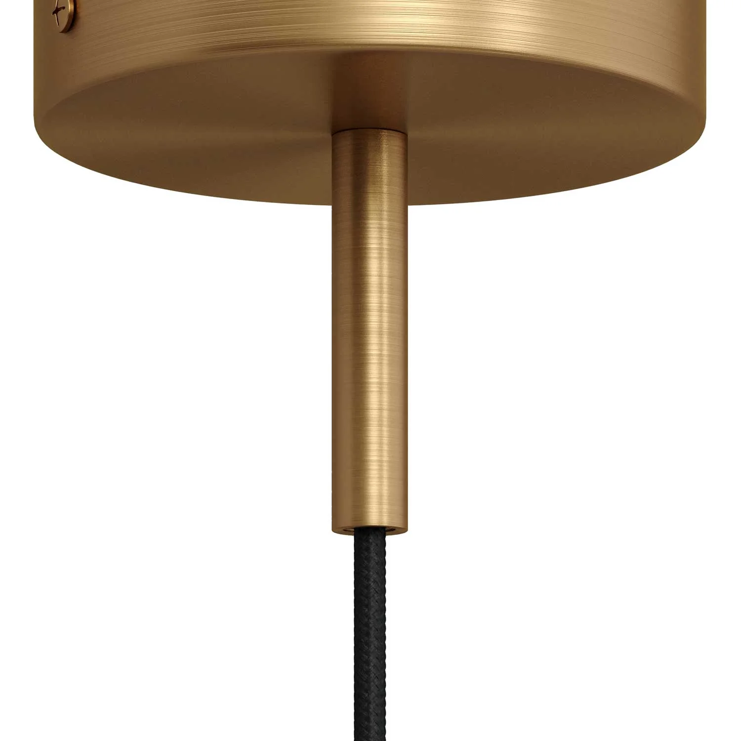 Cylindrical cable clamp in metal, 7 cm long, complete with rod, nut and washer – Satin bronze - Image 3