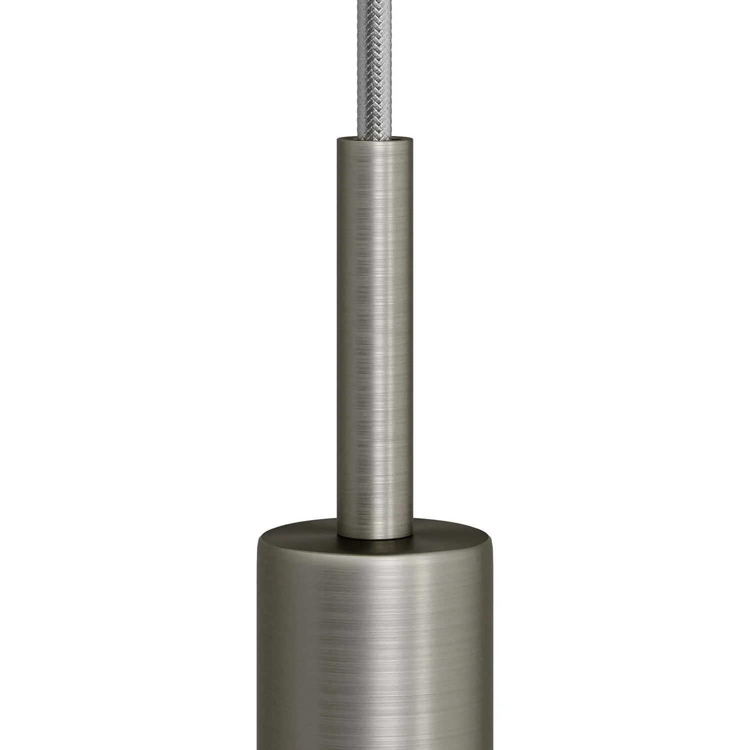 Cylindrical cable clamp in metal length 7 cm complete with rod, nut and washer - Satin titanium - Image 2