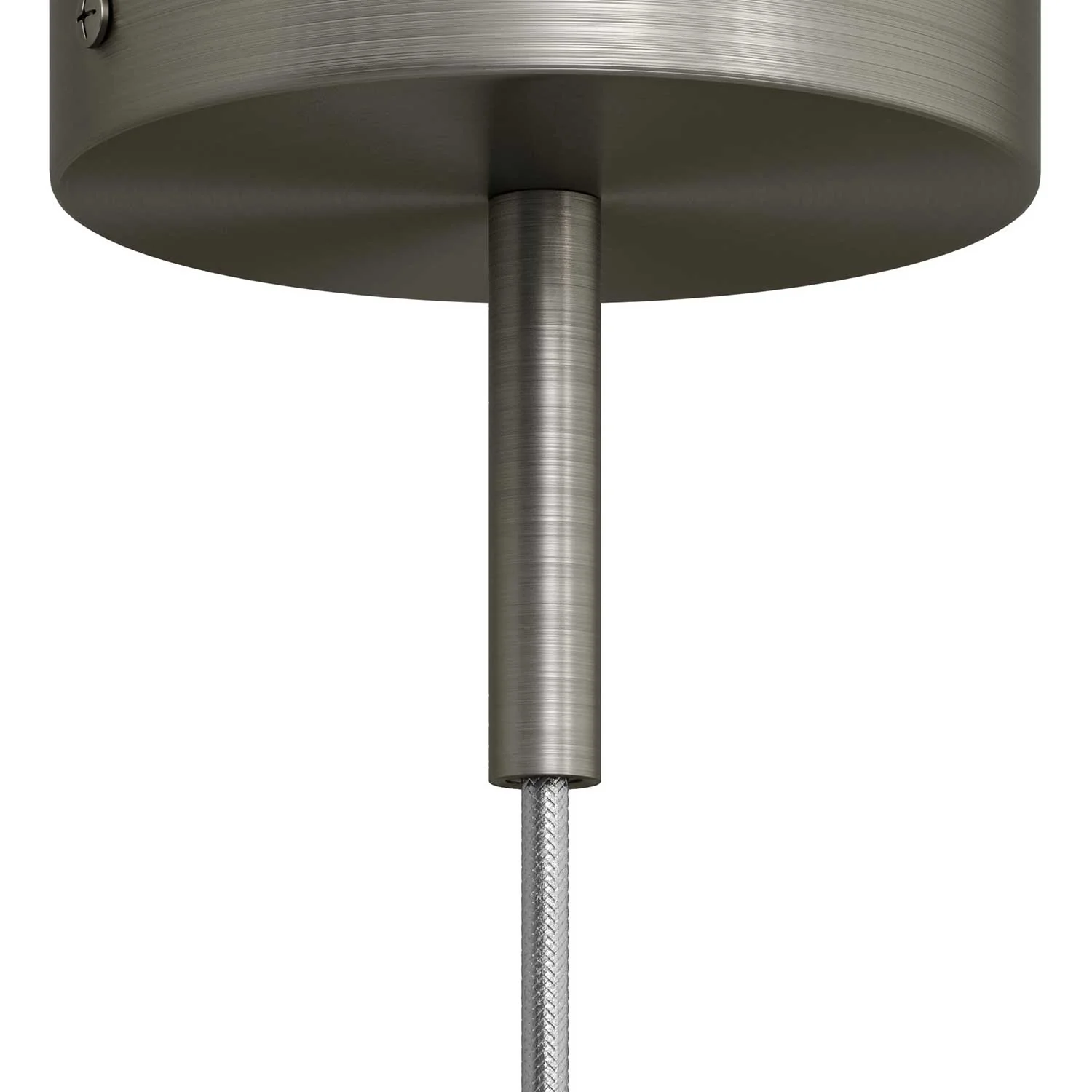 Cylindrical cable clamp in metal length 7 cm complete with rod, nut and washer - Satin titanium - Image 3