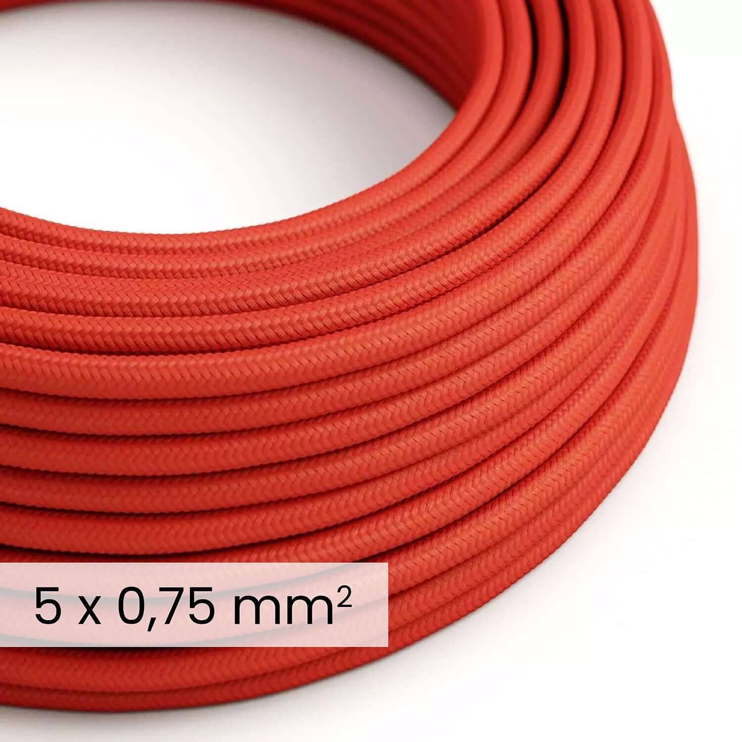 DALI 5x0.75 mm² fire red fabric cable - Flexible cable for lighting and home automation RM09
