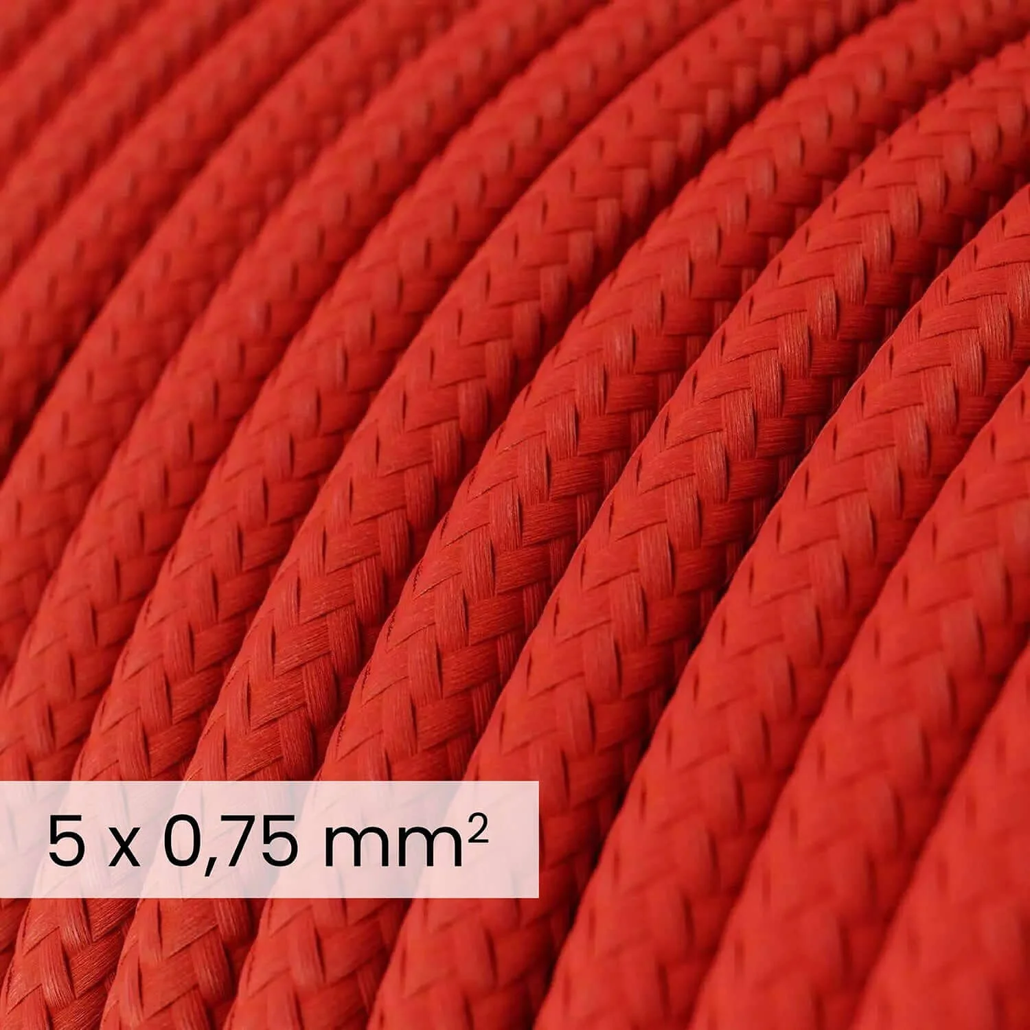DALI 5x0.75 mm² fire red fabric cable - Flexible cable for lighting and home automation RM09 - Image 2
