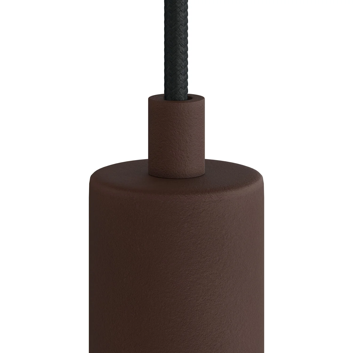 Cylindrical cable clamp in metal complete with rod, nut and washer - Dark rust painted - Image 2