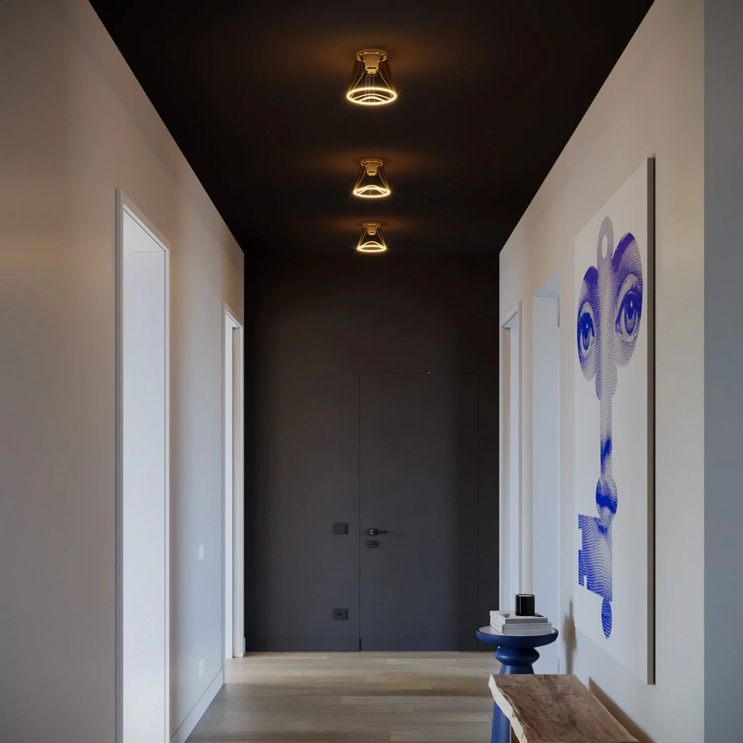 Designer ceiling light with Ghost cone light bulb - White - Image 3