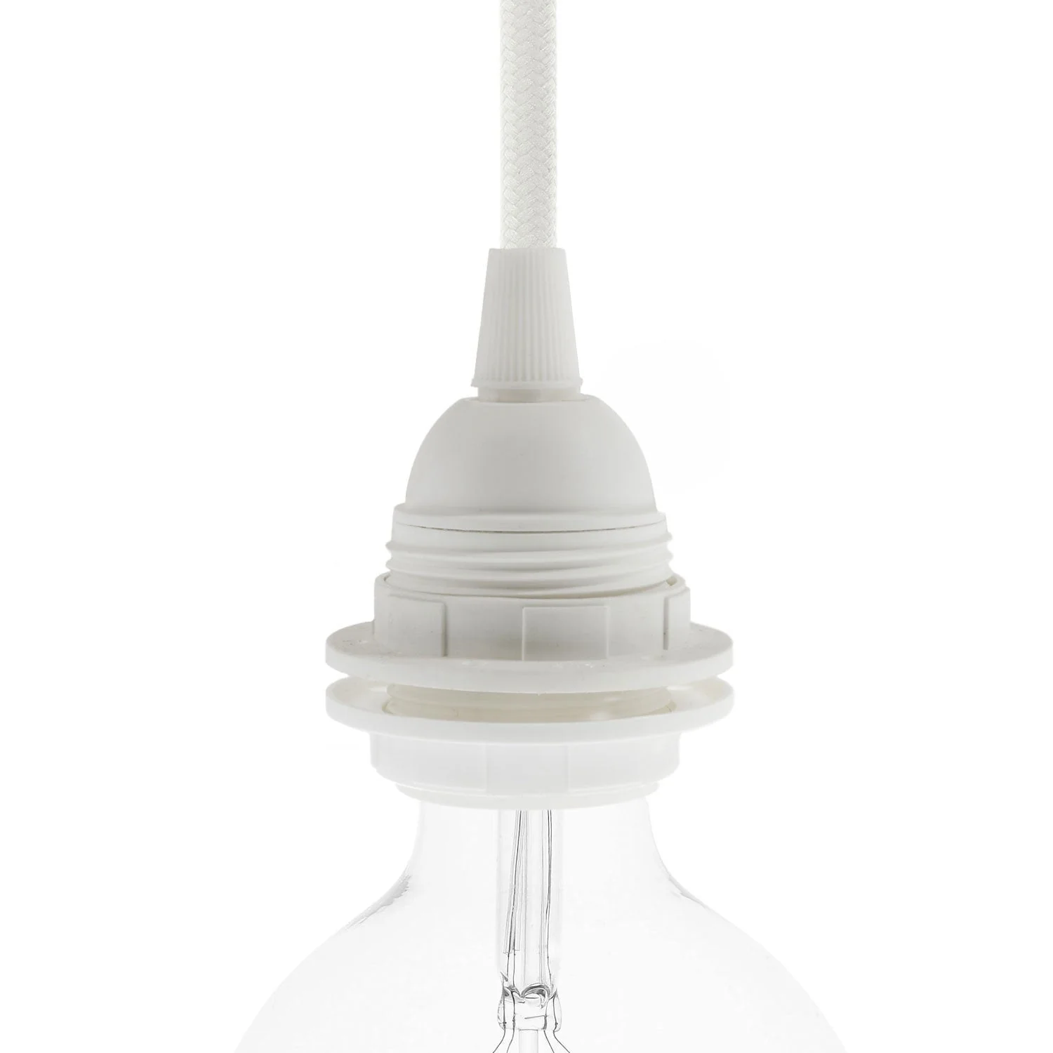 Double Ferrule Thermoplastic E26 Light Bulb Socket Kit - White