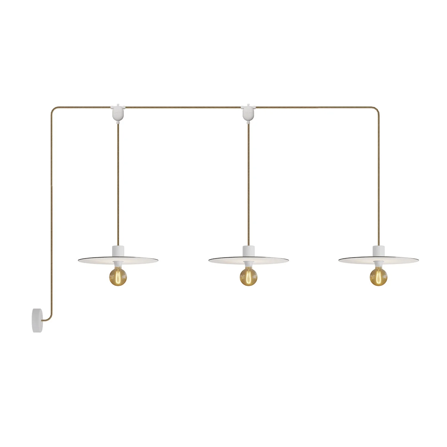 E-Snake EIVA outdoor lamp for wet locations with 3 lights, canopy and lampshades - White