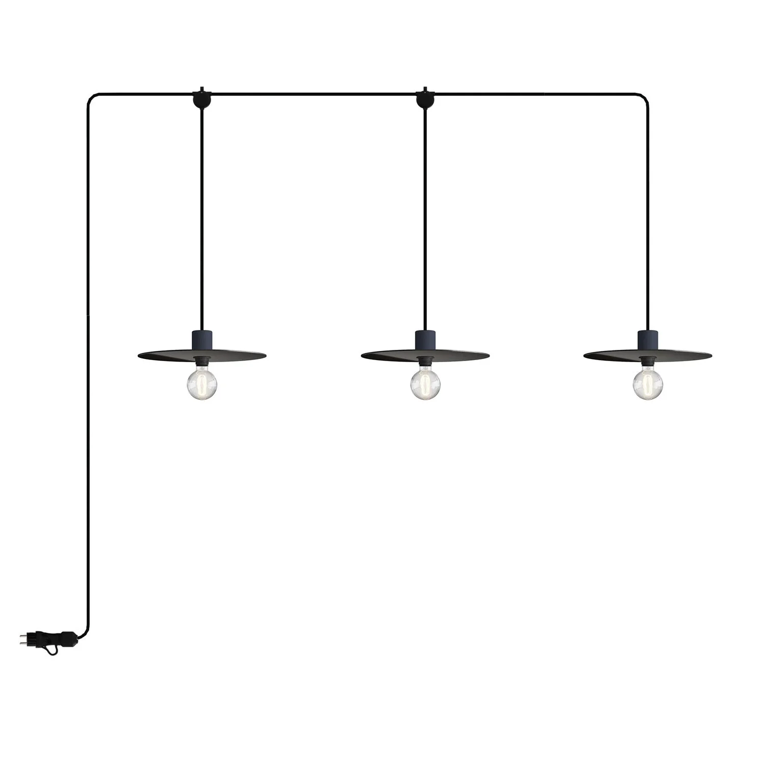 E-Snake Modulair portable outdoor lamp IP65 with 3 lights and lampshades - Black