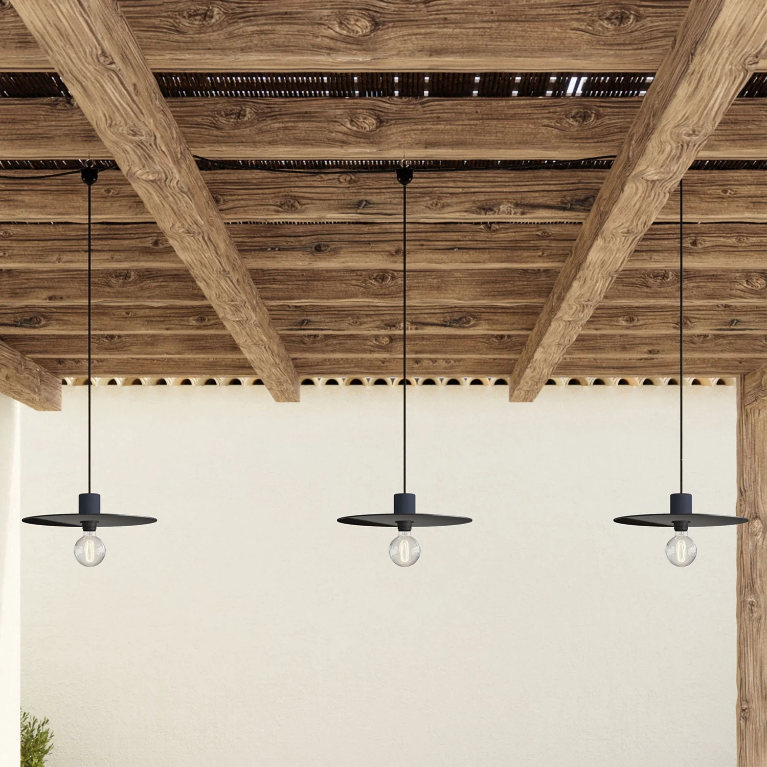 E-Snake Modulair portable outdoor lamp IP65 with 3 lights and lampshades - Black - Image 3