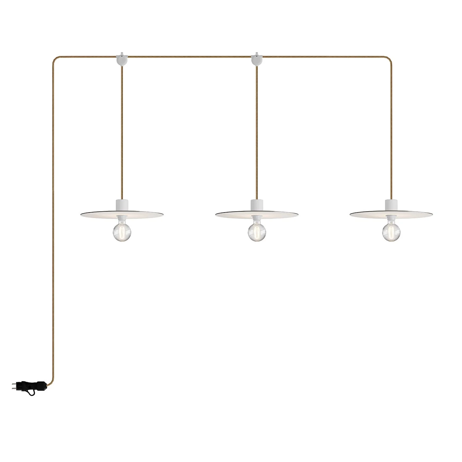 E-Snake Modulair Portable outdoor lamp IP65 with 3 lights and lampshades - White