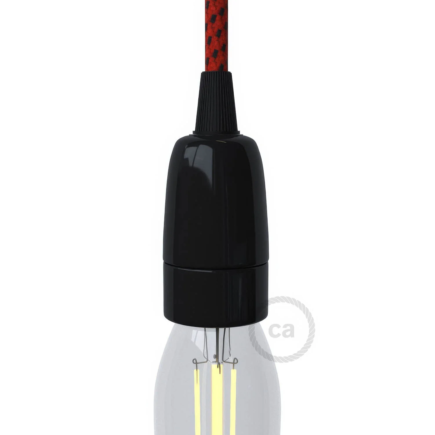 E14 porcelain lamp holder kit - Black